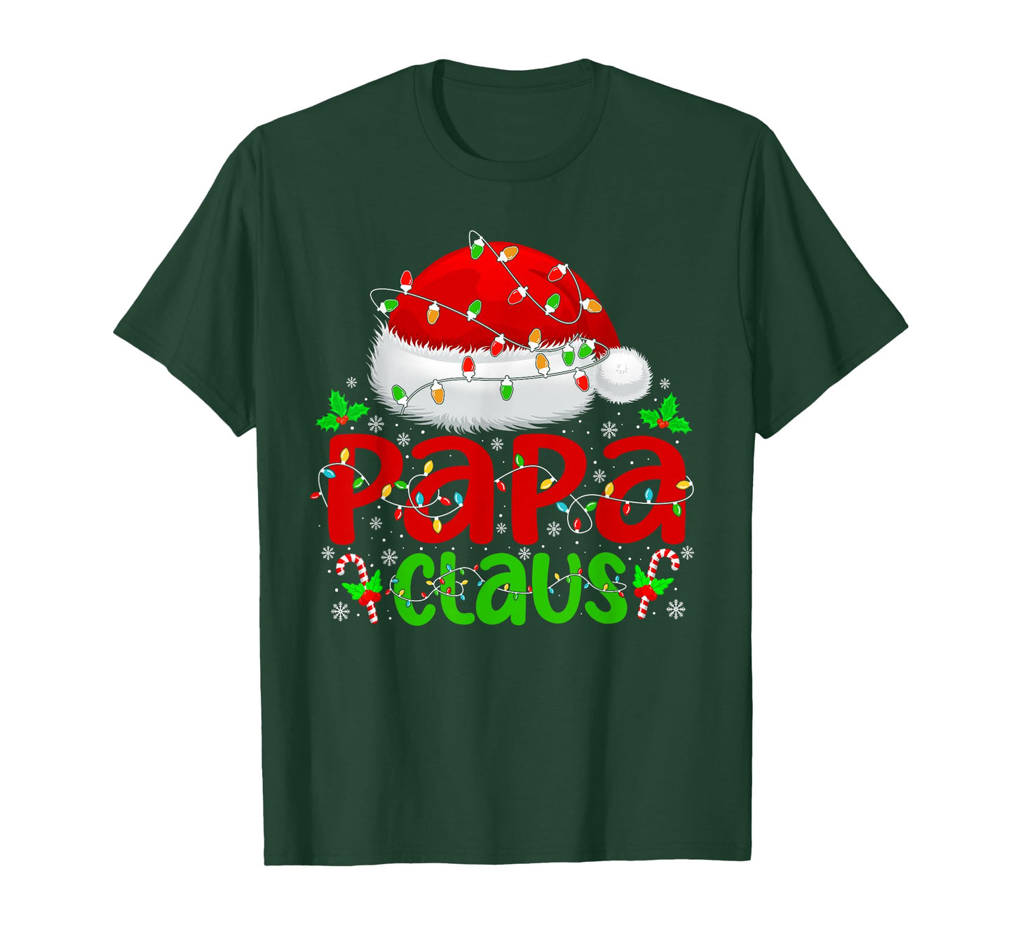 Papa Claus Xmas Santa Matching Family Christmas Pajamas T-Shirt