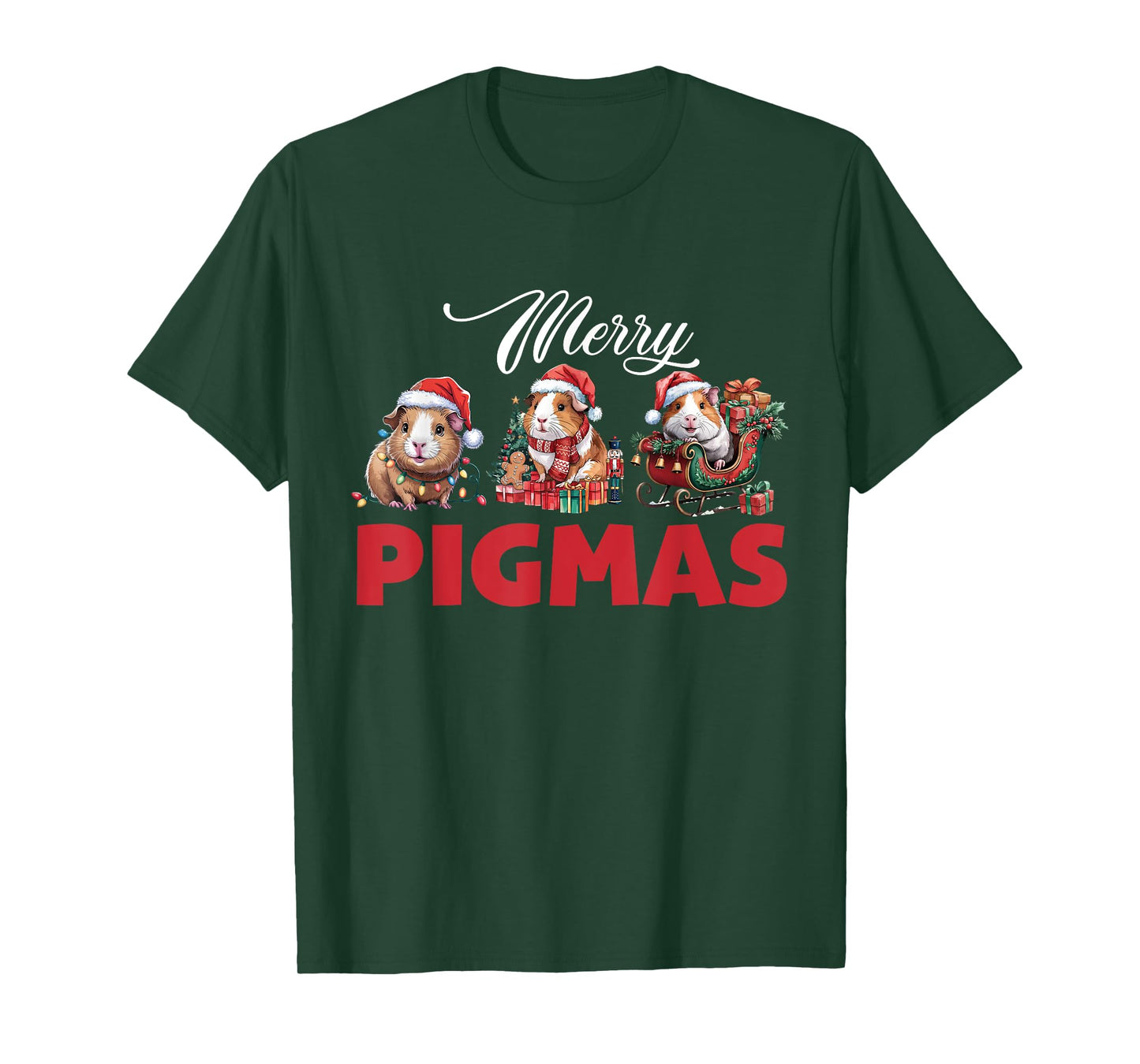 Merry Pigmas Funny Santa Guinea Pig Squad Christmas Men T-Shirt