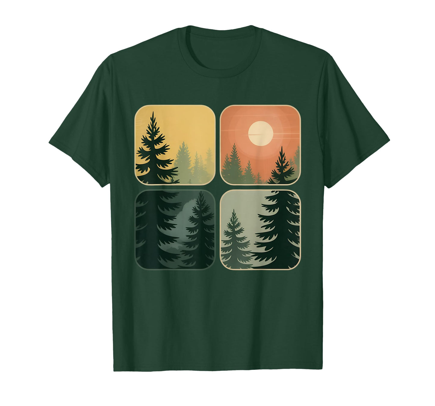 Retro Forest Trees Wildlife Nature Vintage Forest T-Shirt
