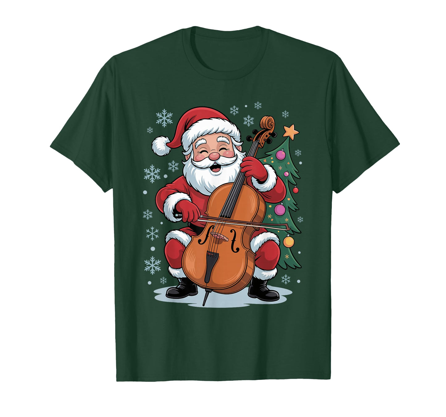 Funny Santa Christmas Design Cello Holiday Xmas Pajama T-Shirt