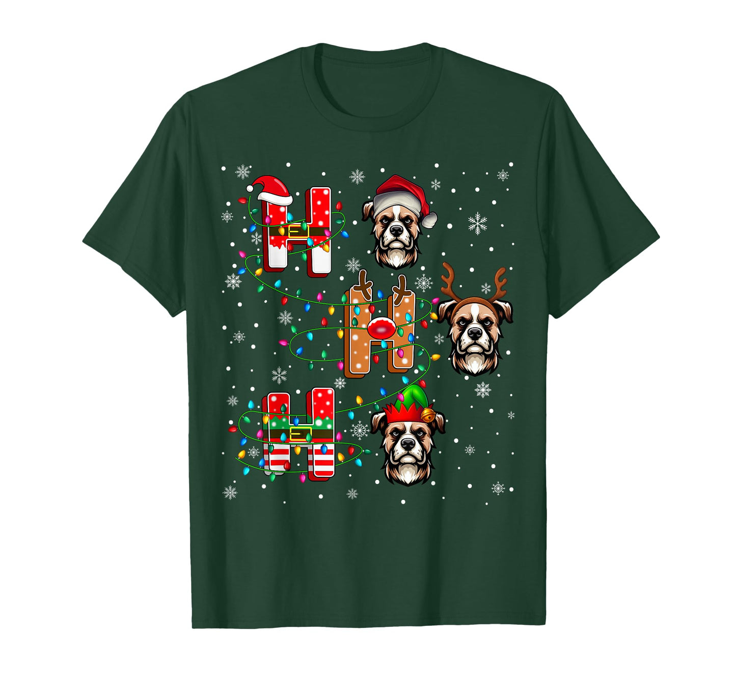 Ho Ho Ho Santa Hat Elf Matching Russell Terrier Dog Xmas T-Shirt