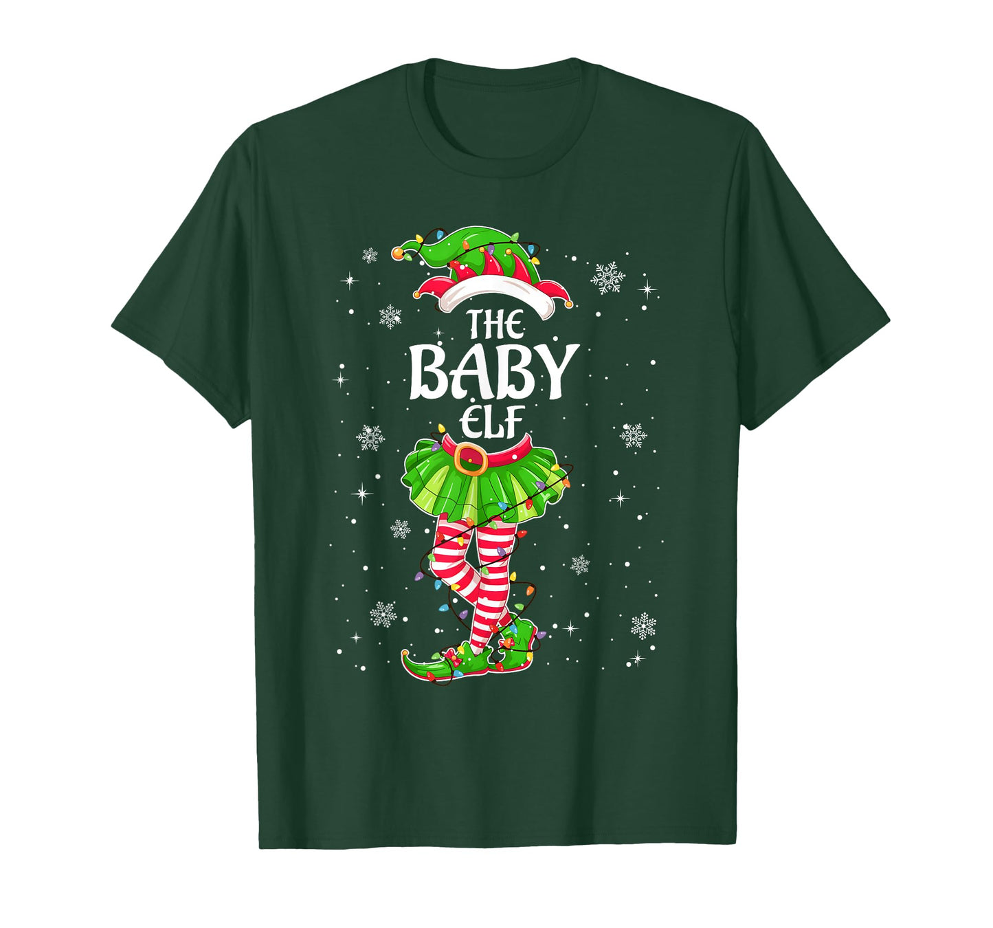 Funny The Baby Elf Family Matching Christmas Pajamas T-Shirt