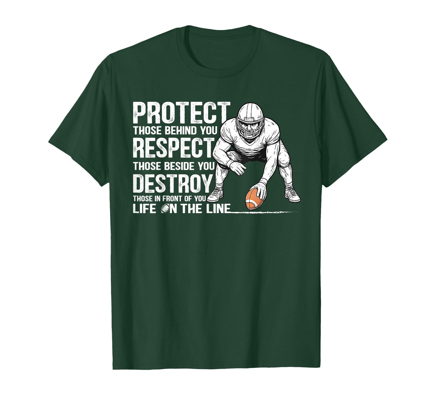 Vintage Protect Respect Destroy Offensive Lineman Football T-Shirt
