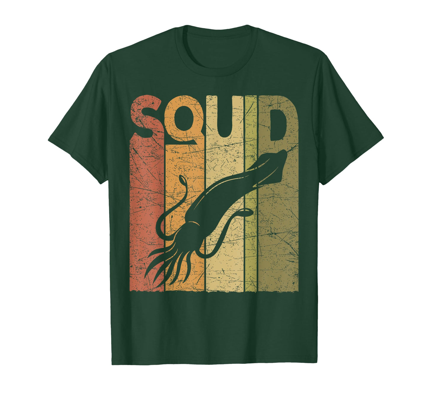 Squid Vintage Squid Fishing Retro Seafood Squid Lover T-Shirt