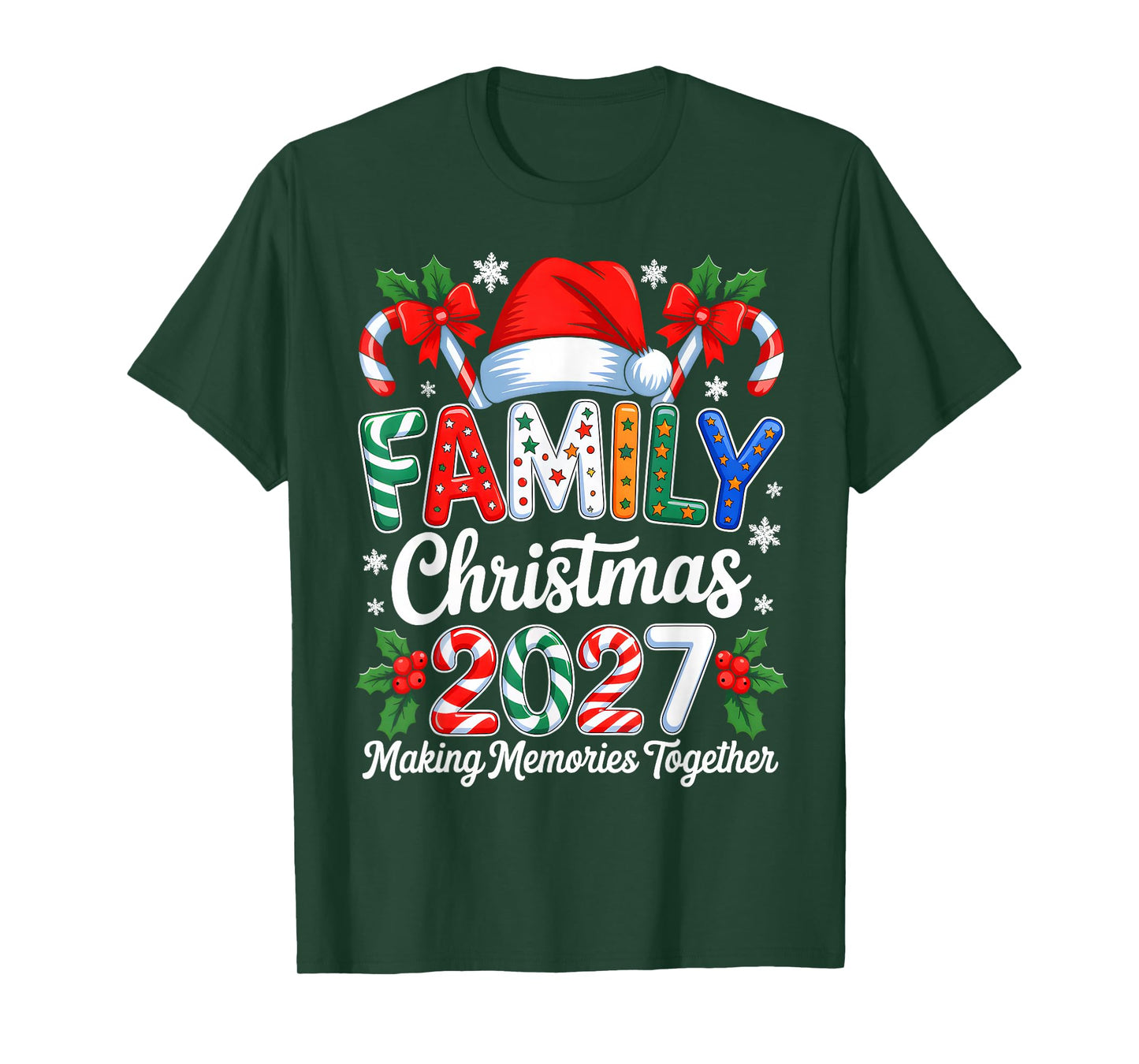 Family Christmas 2027 Matching Family Pajamas Xmas Squad T-Shirt
