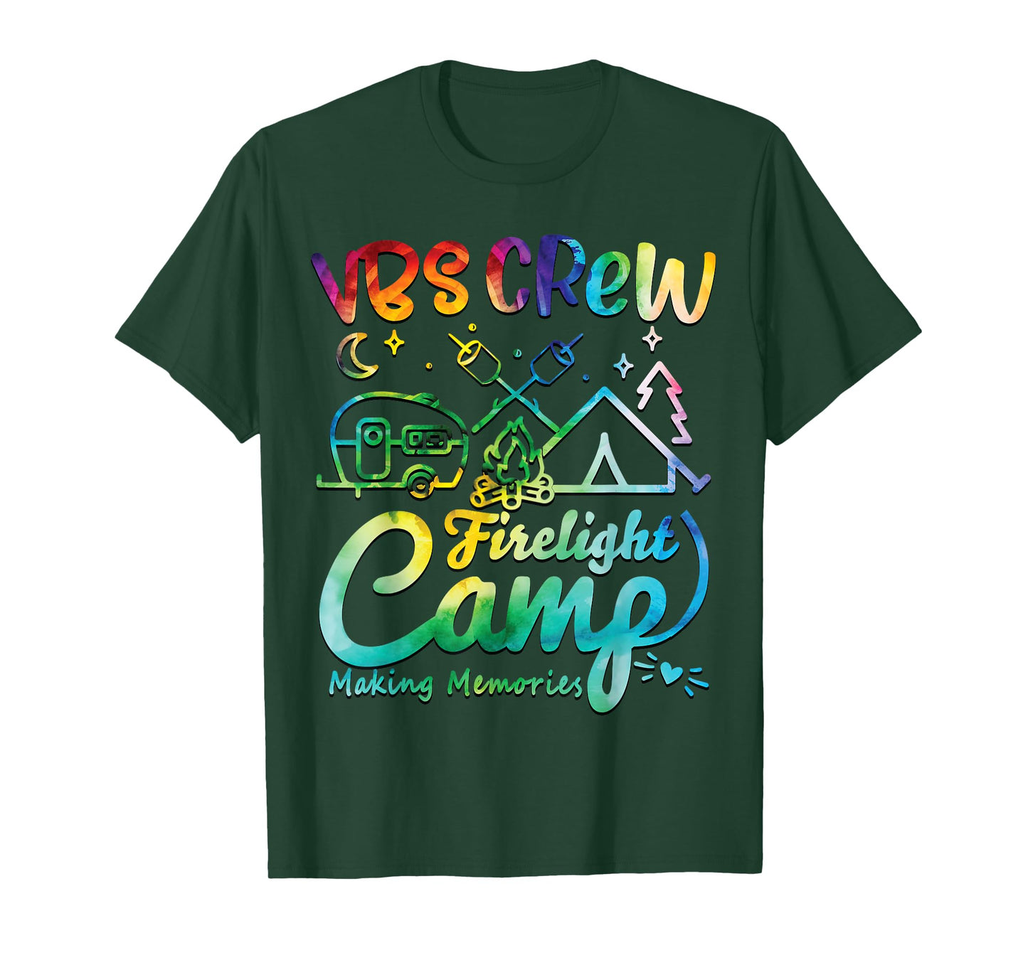 VBS Crew Camp Firelight Vacation Bible School Camping Camper T-Shirt