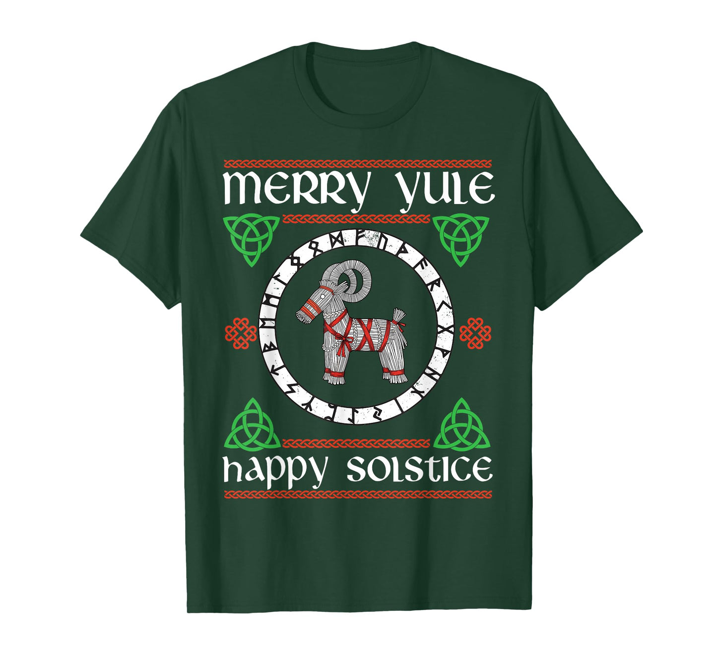 Merry Yule Happy Solstice Yuletide Goat Wiccan Christmas T-Shirt