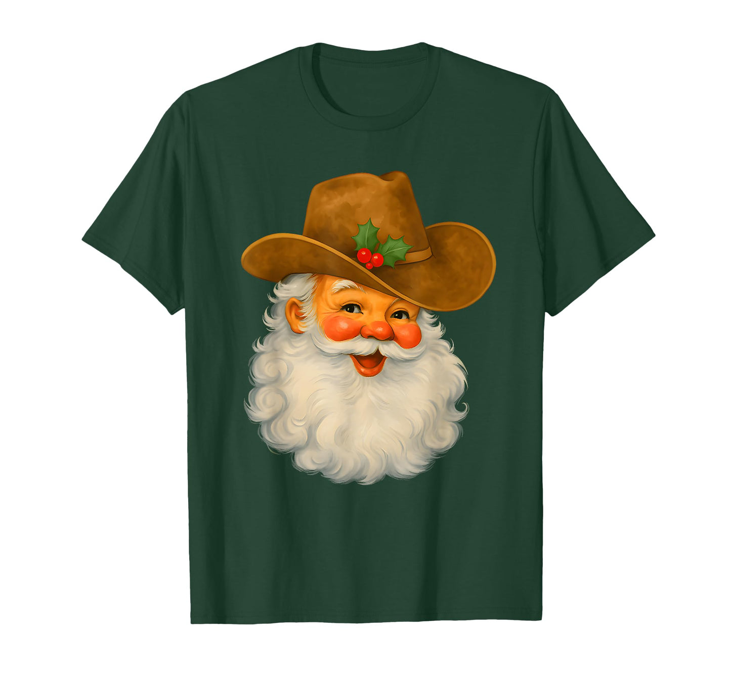Retro Western Santa Claus Cowboy Christmas Santa Howdy T-Shirt