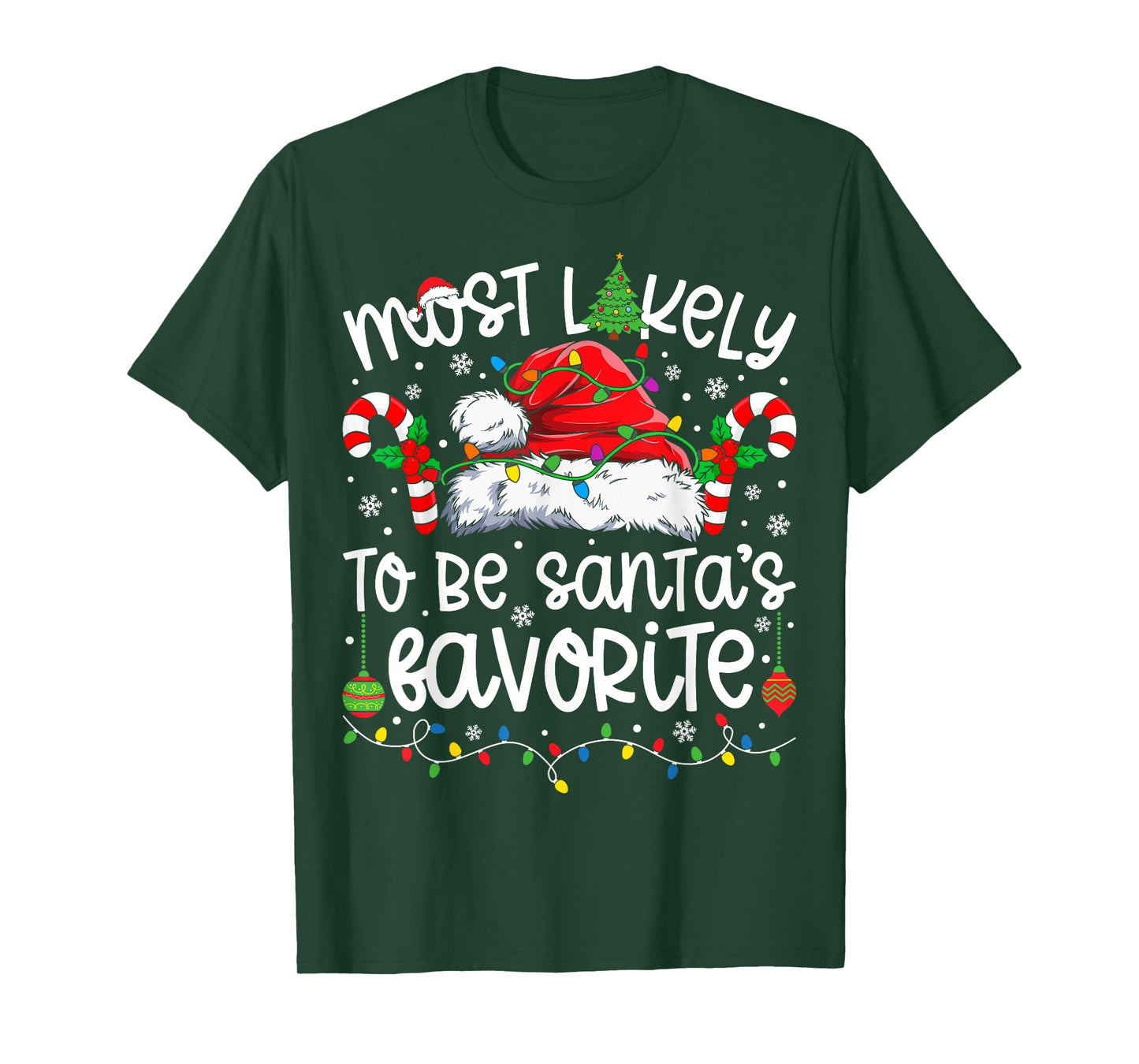 Most Likely to Be Santa's Favorite Family Matching Christmas T-Shirt