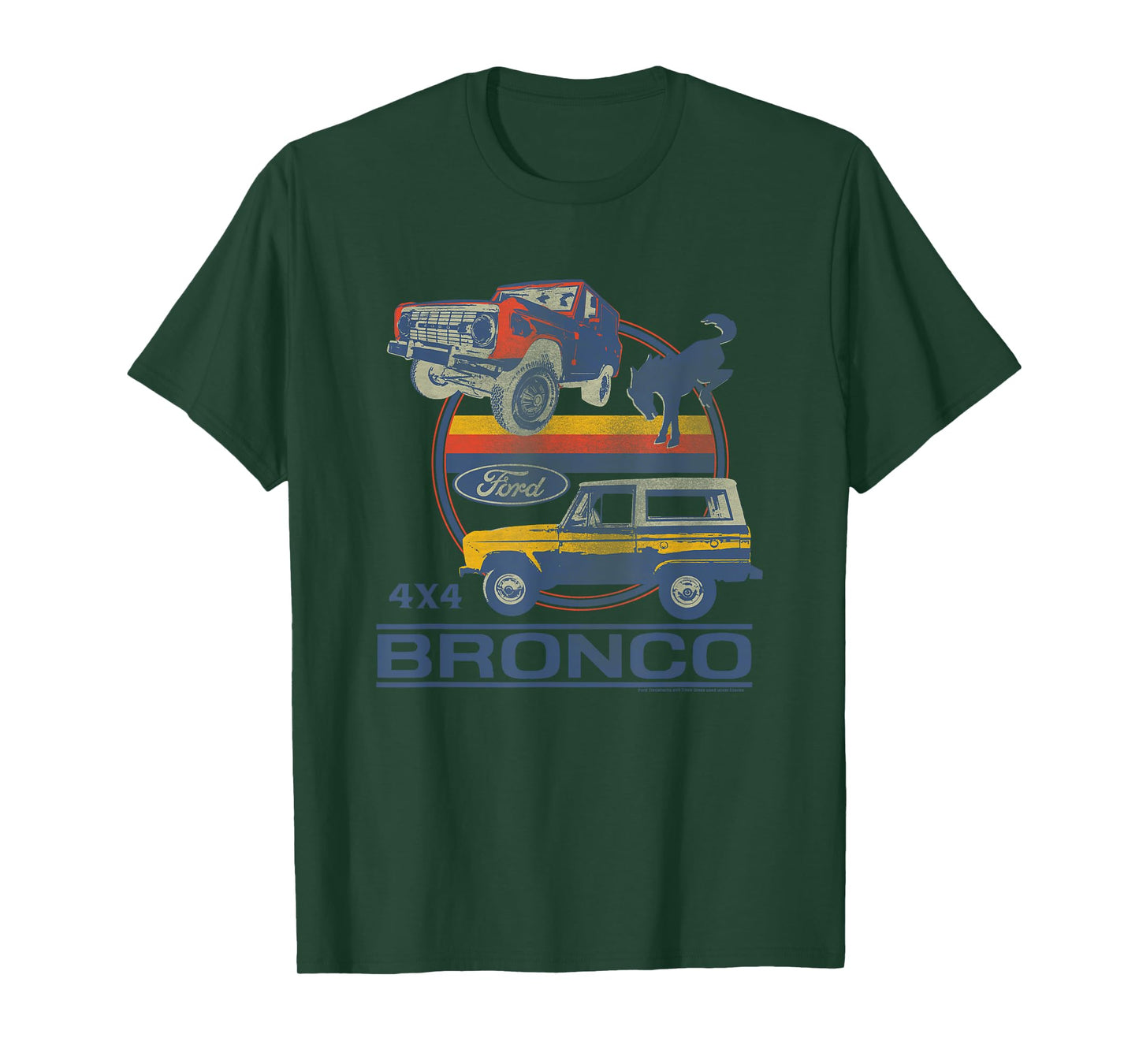 Ford - Bronco 4x4 Retro Circle With Pony Logo T-Shirt