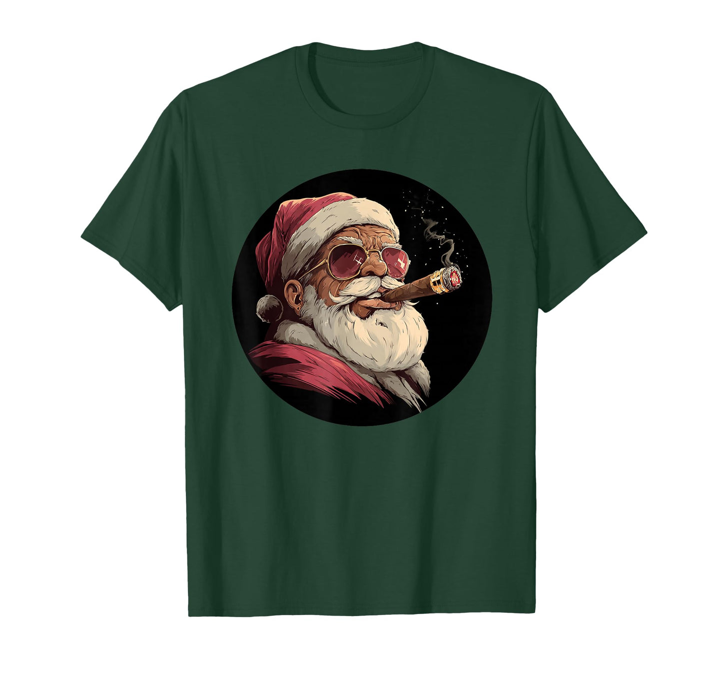 Cigar Santa Claus Look for Smoking Christmas T-Shirt