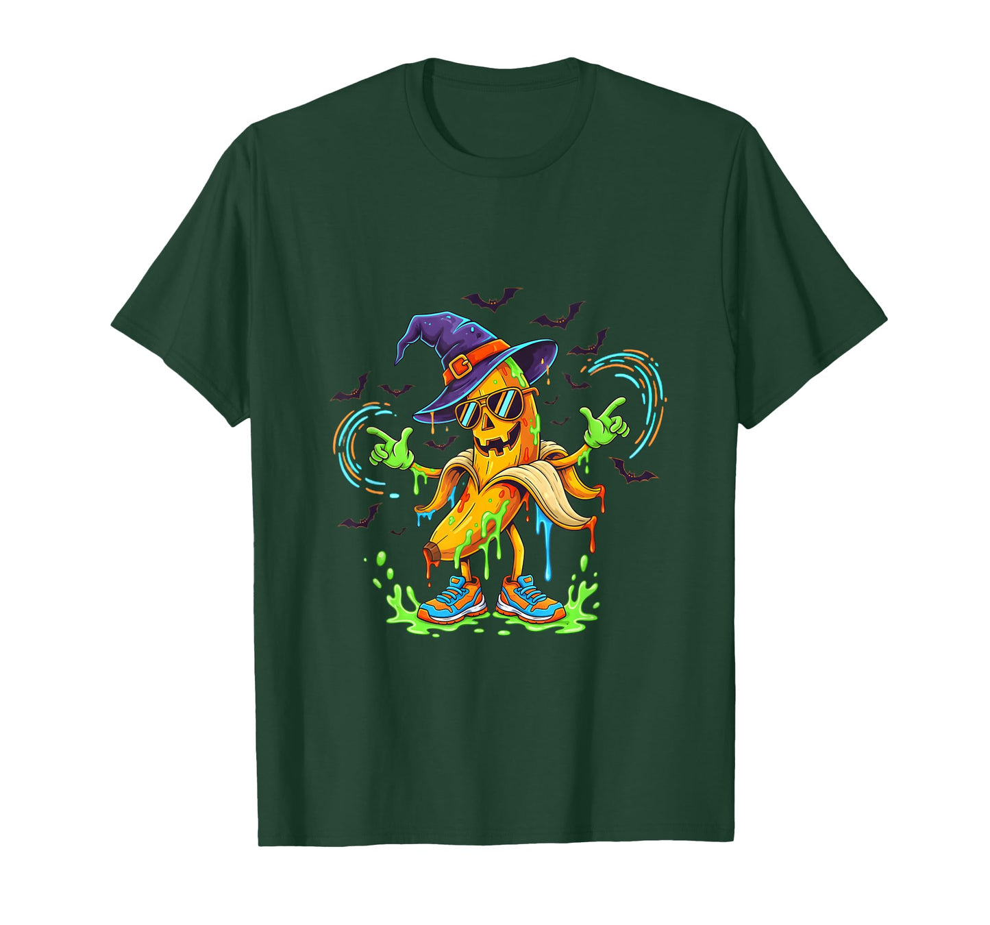Cool Halloween Banana Witch Pumpkin Costume Party Outfit T-Shirt