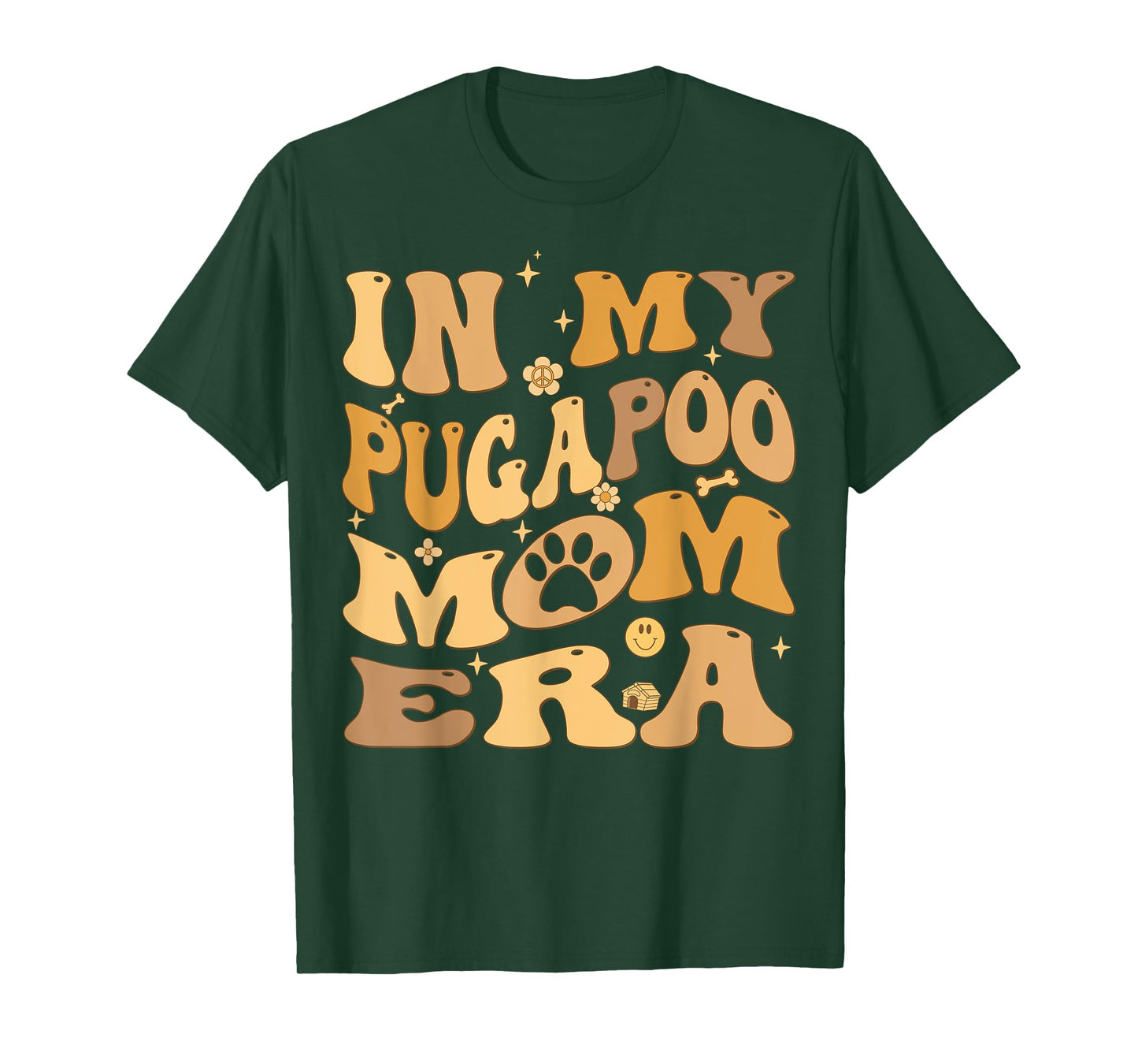 In My Pugapoo Mom Era Groovy Pugoodle Dog T-Shirt for Men Women Kids