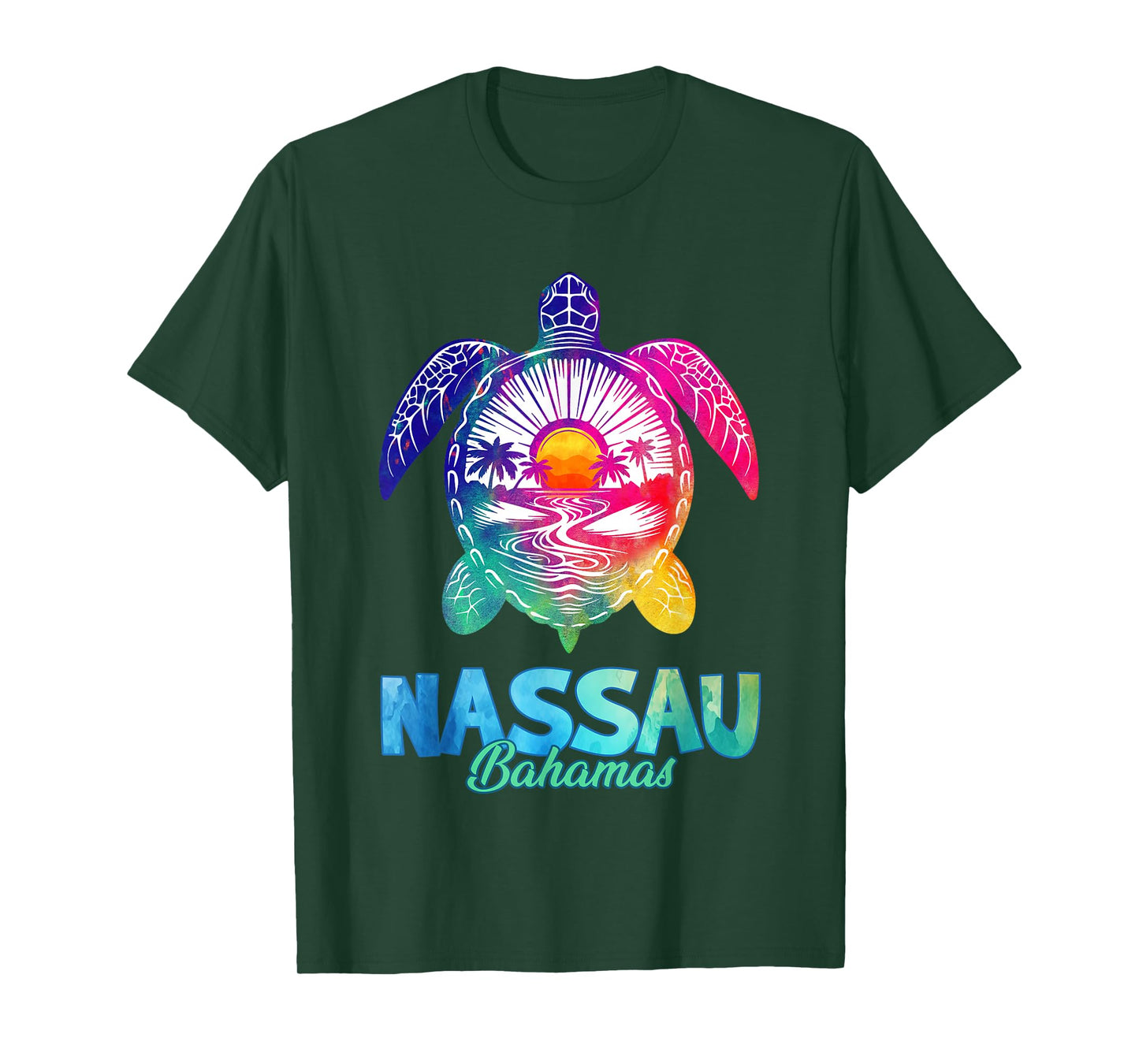Nassau Tie Dye Sea Turtle T-Shirt Bahamas Beach Vacation T-Shirt