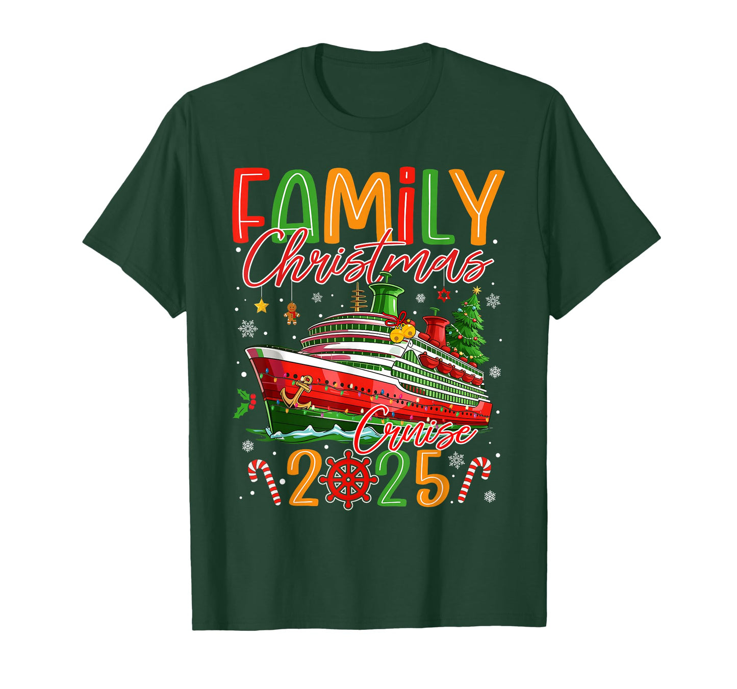 Family Christmas Cruise 2025 Matching Family Cruise Holiday T-Shirt
