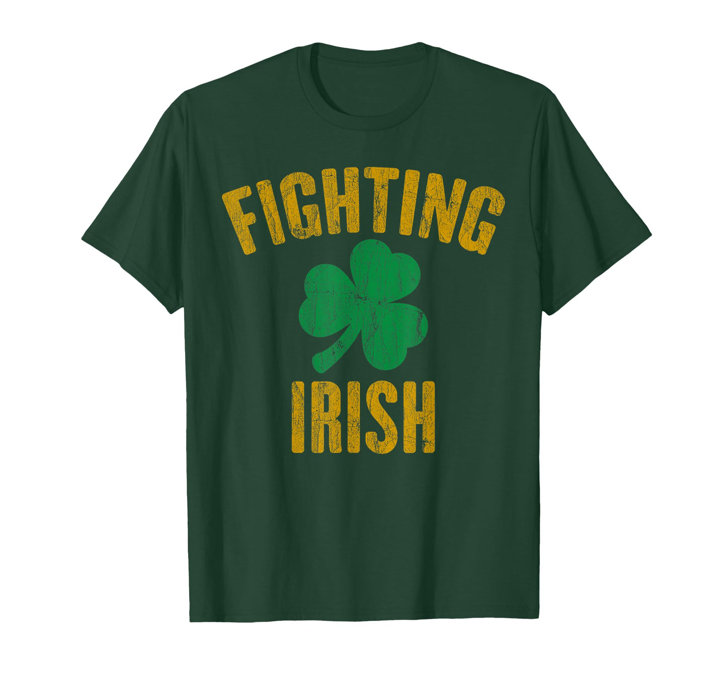 Vintage Fighting Irish History Gold Shamrock T-Shirt