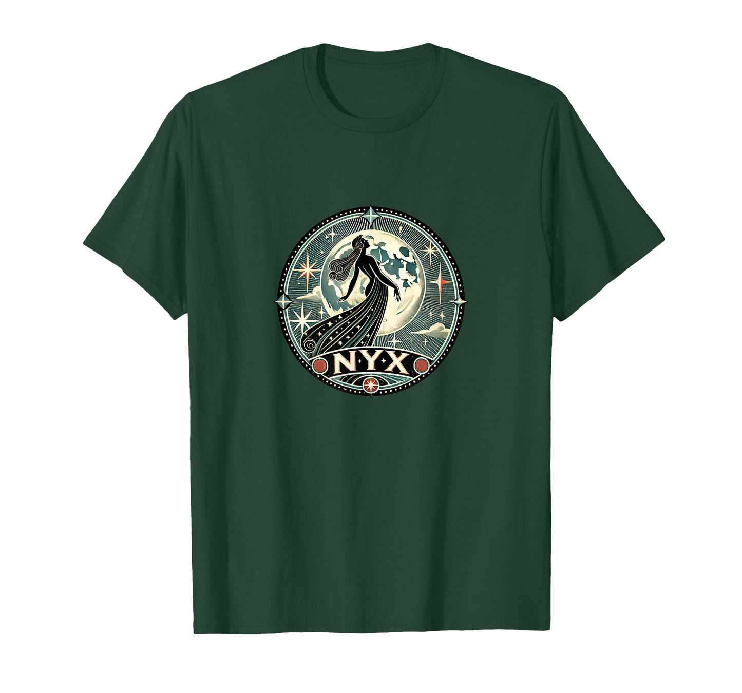 NYX Goddess Illustration Goddess of the Night Full Moon T-Shirt