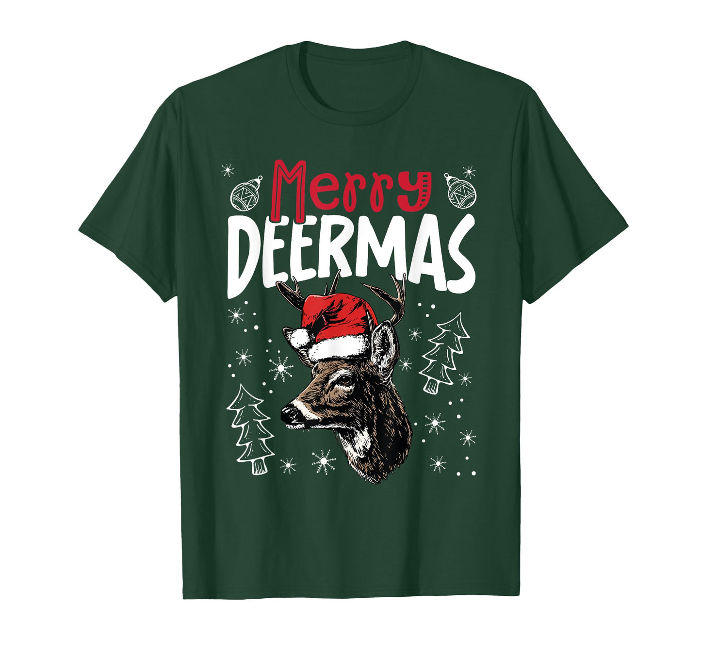 Merry Deermas Funny Christmas Deer T-Shirt