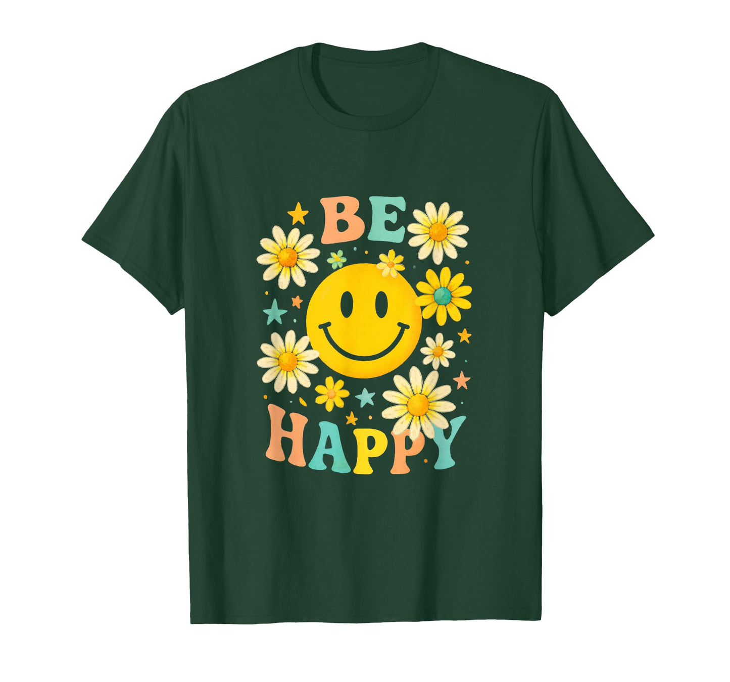 Be Happy - Retro Checkered Pattern Vintage T-Shirt