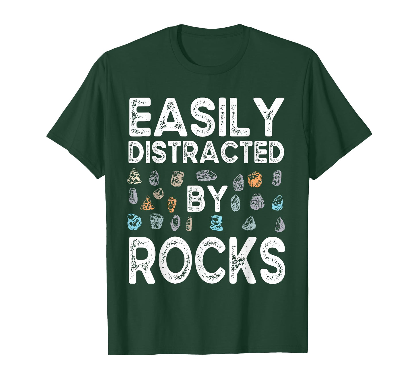 Easily Distracted By Rock Funny Vintage Rock Collector T-Shirt