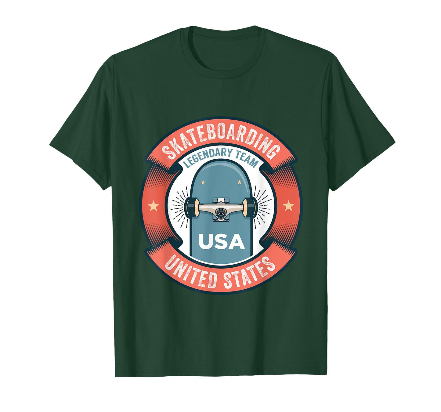 Skateboarding USA Support the Team Shirt USA Flag Skateboard T-Shirt