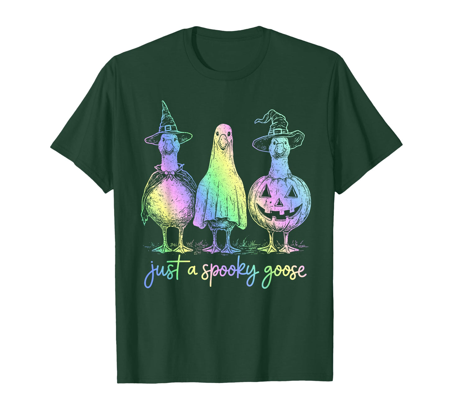 Just A Spooky Goose Halloween Silly Goose Funny Halloween T-Shirt