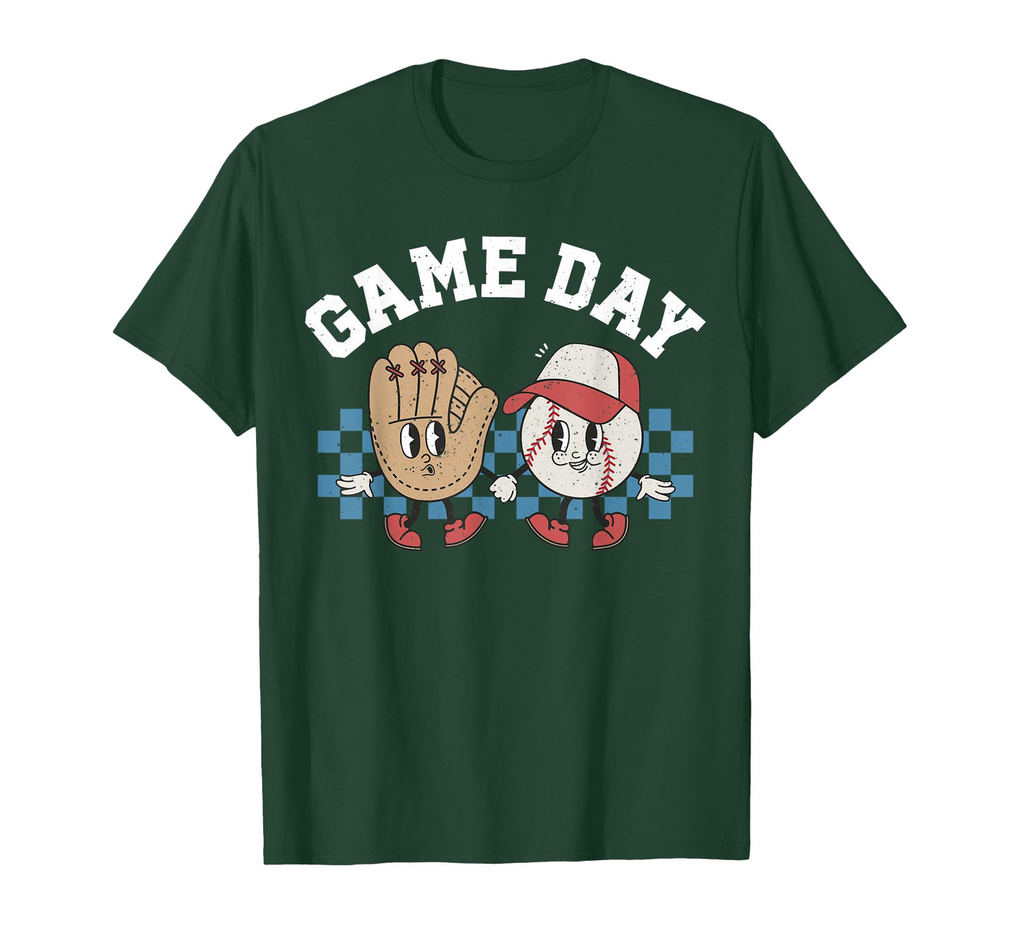 Baseball Retro Groovy Cartoon Love Baseball Season Game Day T-Shirt