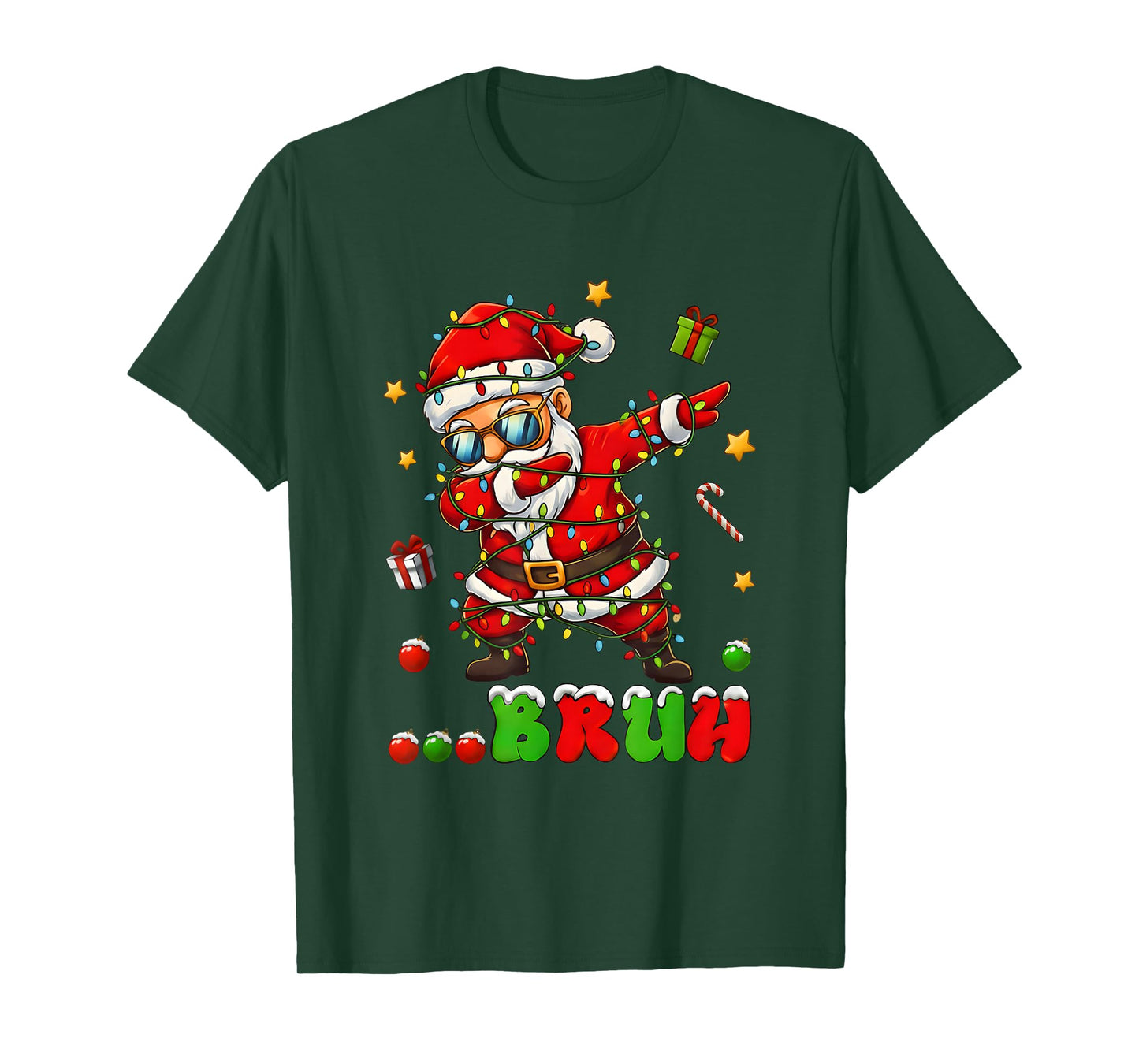 Bruh Dab Santa Christmas Funny Kids Toddler Boys Mens Xmas T-Shirt