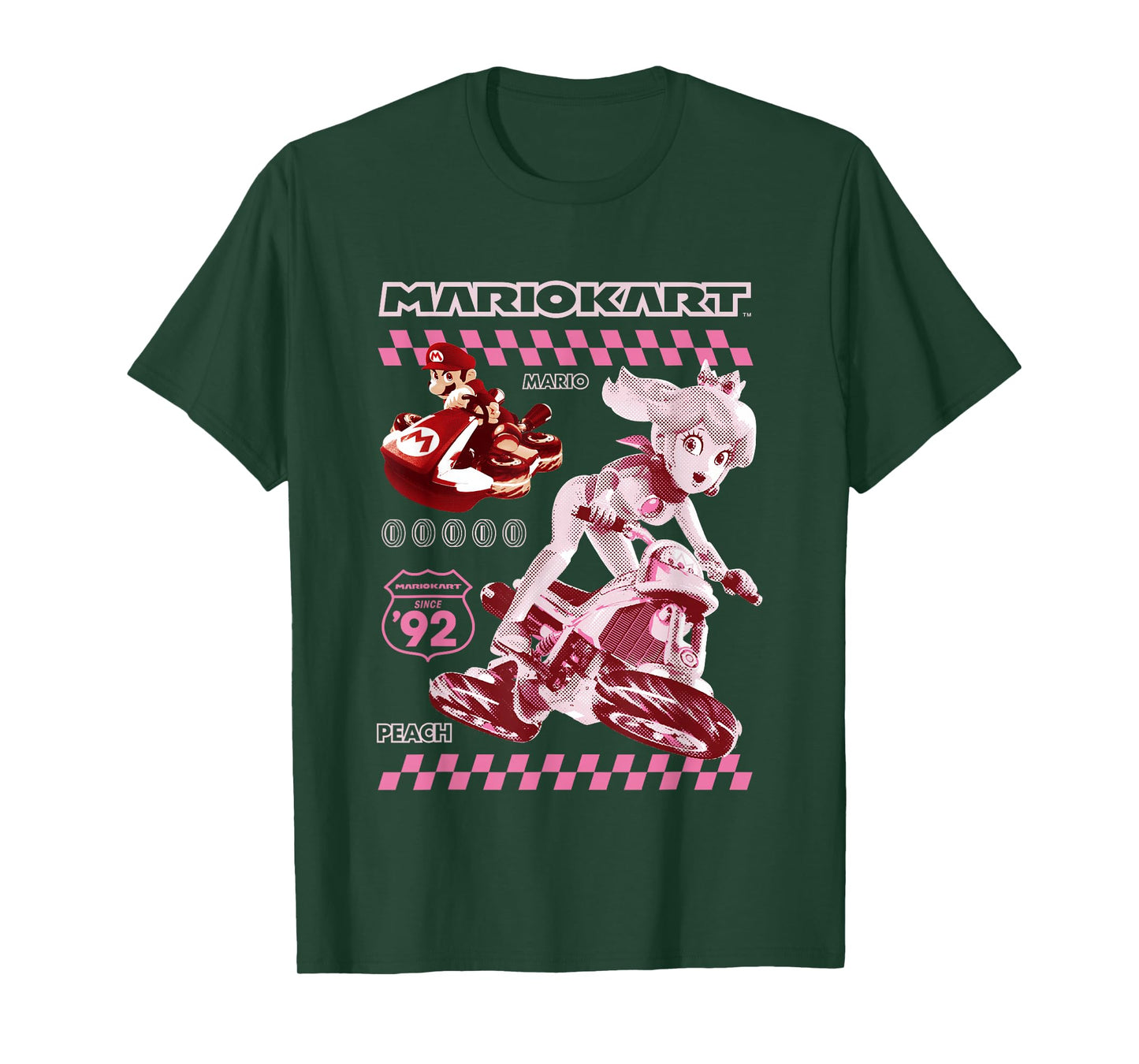 Mario Kart 8 Princess Peach & Mario Racing Poster T-Shirt