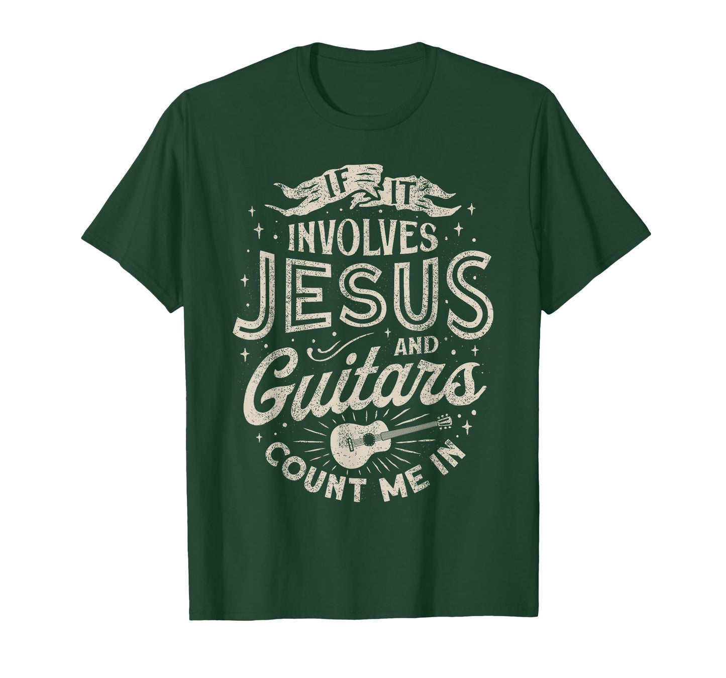 If It Involves Jesus And Guitars Guitarist Christian Music T-Shirt