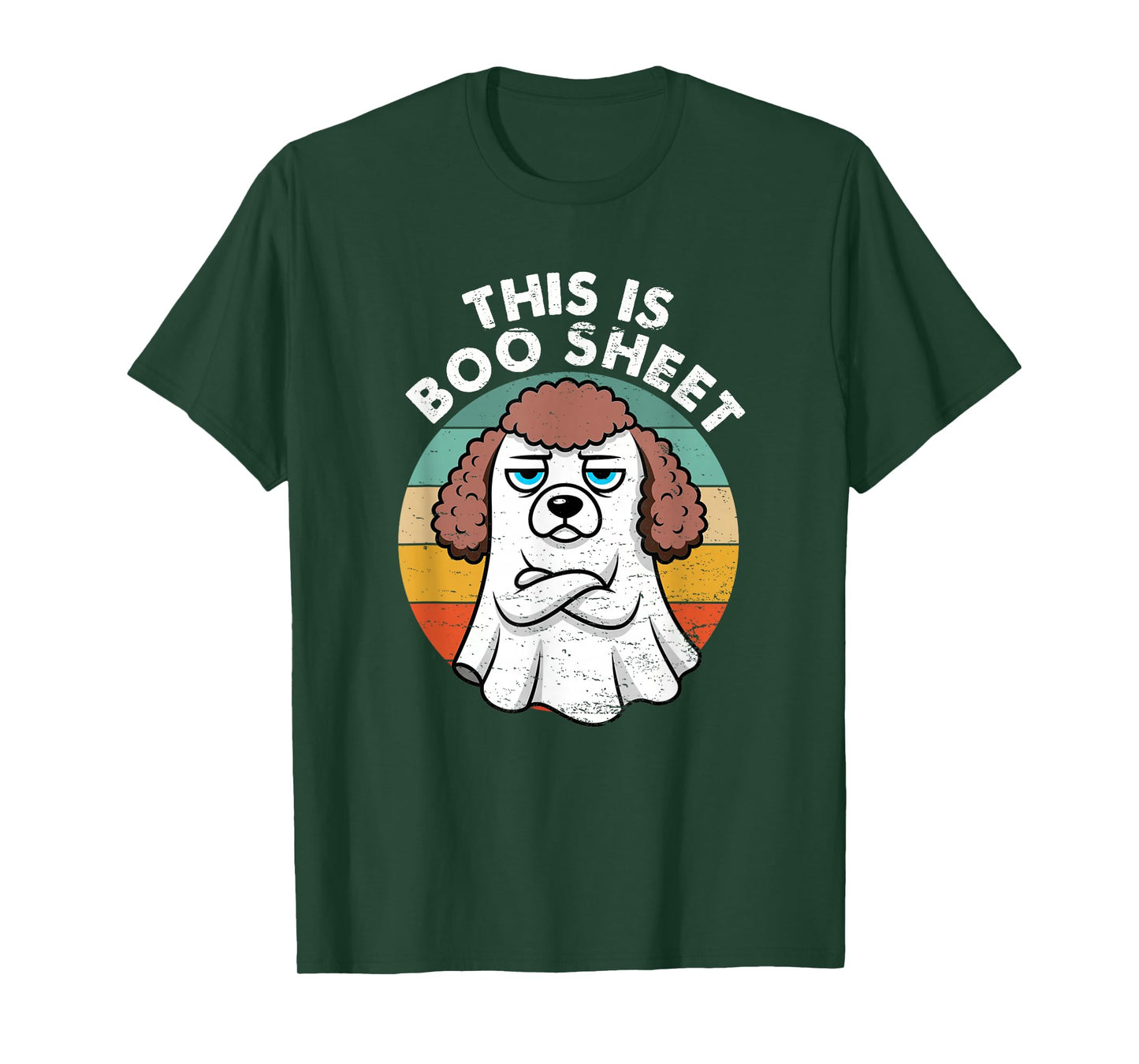 This is Boo Sheet Poodle Dog Retro Halloween Funny Dog T-Shirt