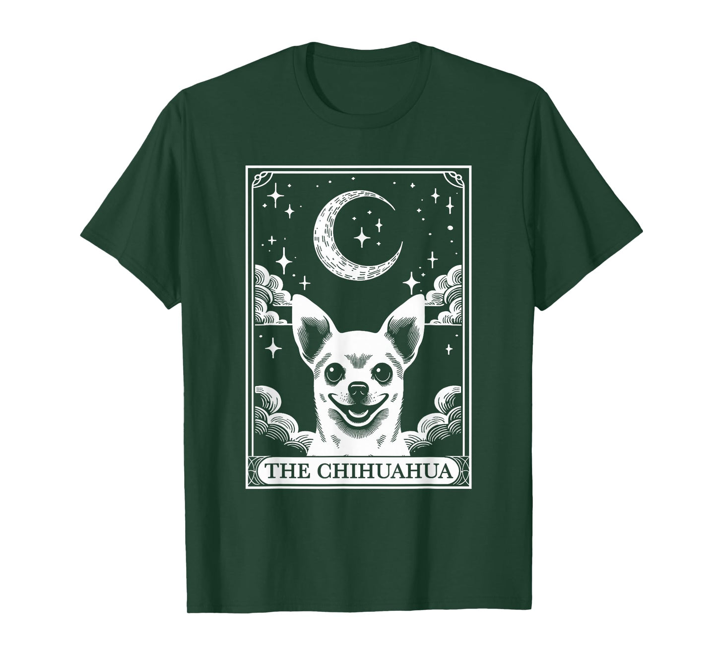 Tarot Card Vintage Crescent Moon Chihuahua Dog Mom T-Shirt