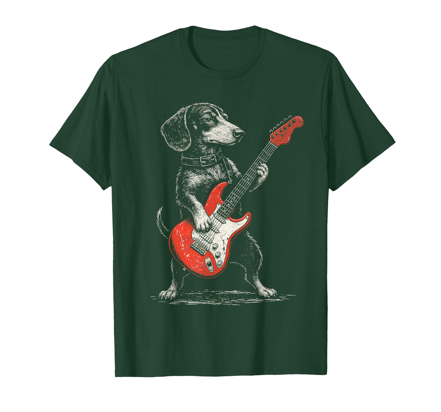 Rockin Vintage Dachshund Weenie with Guitar Gifts T-Shirt