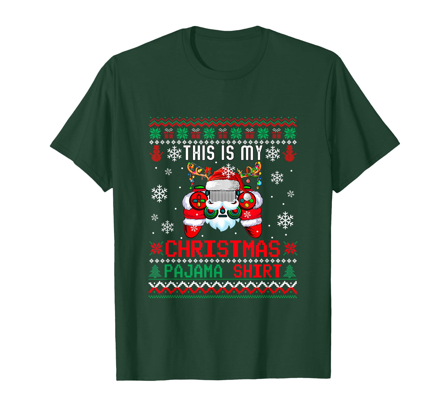 My Christmas Pajama Shirt Sweater Santa Game Controller T-Shirt