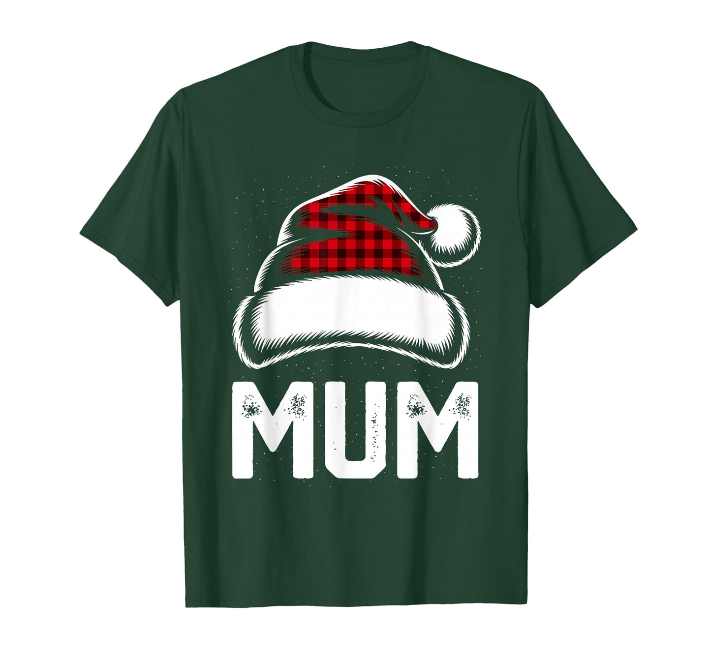 Mum Santa Red Plaid Christmas Family Matching Pajamas Xmas T-Shirt