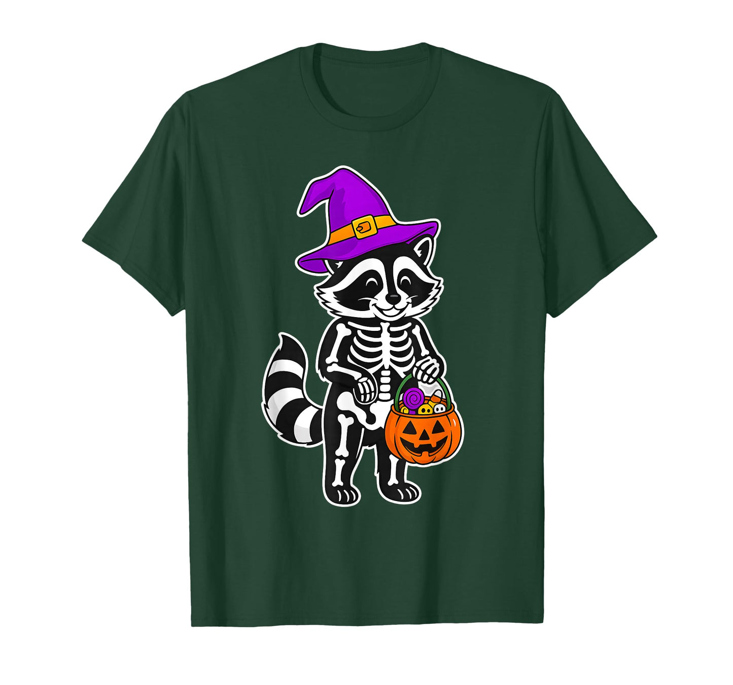 Funny Racoon Skeleton Halloween Spooky Trick or Treat T-Shirt
