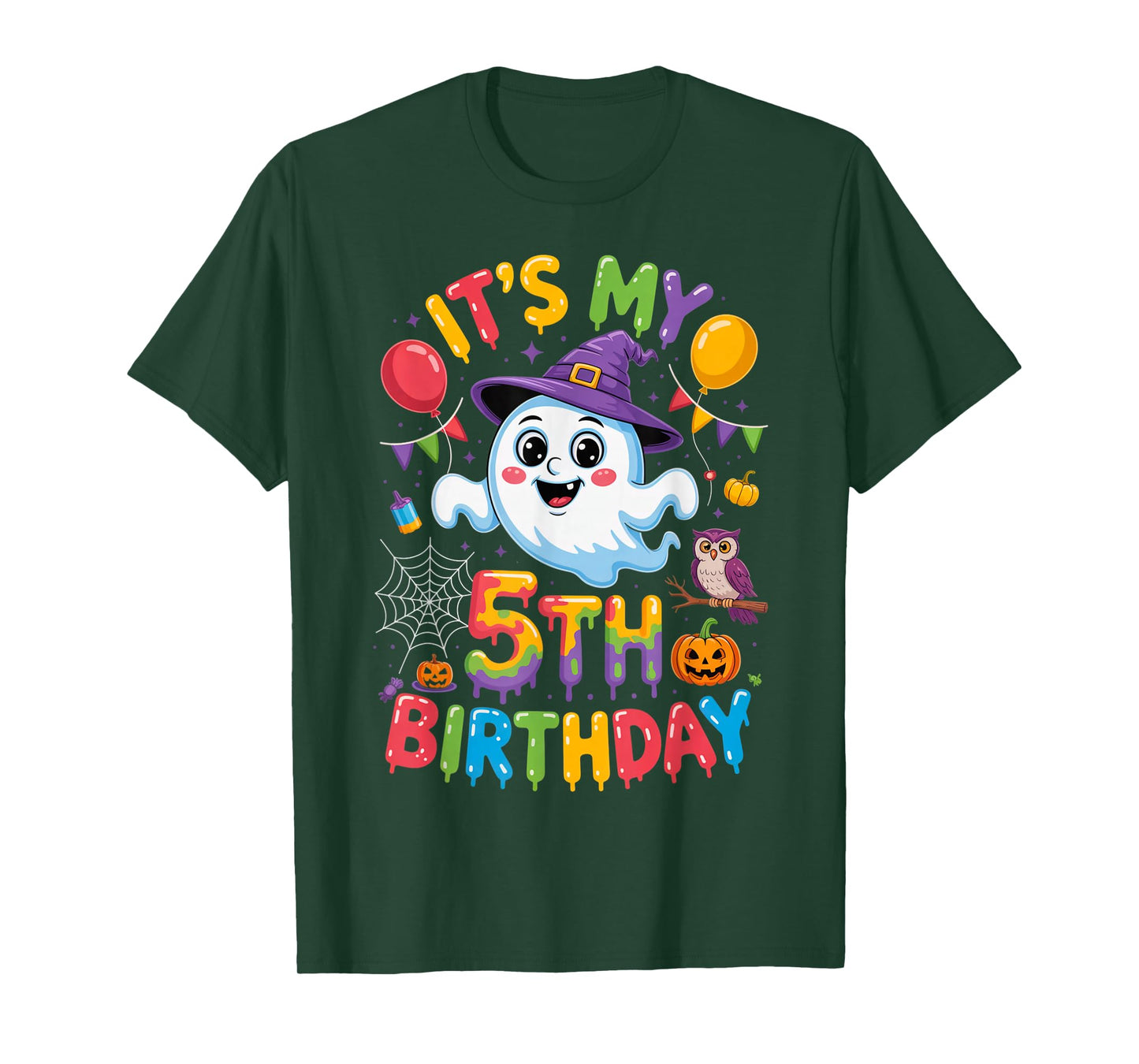 It’s My 5th Birthday Ghost Halloween Outfit for Kids Party T-Shirt