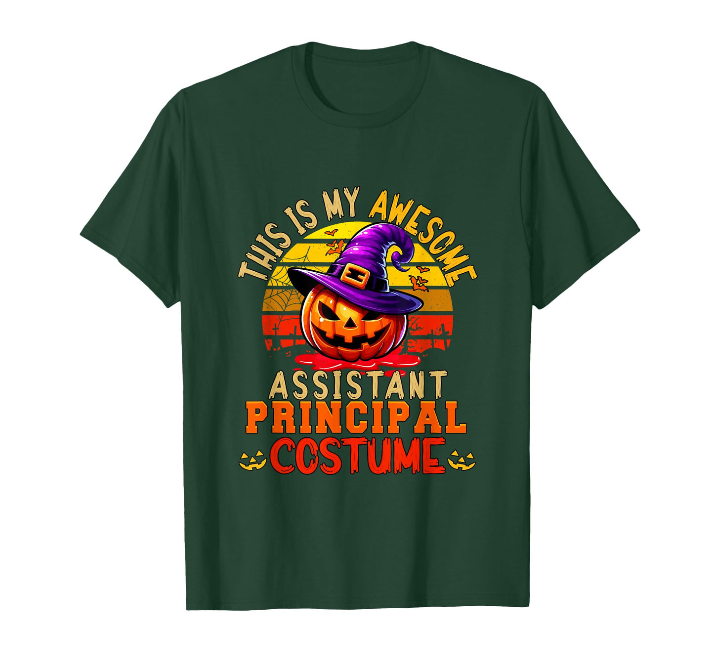 Vintage My Awesome Assistant Principal Horror Carved Pumpkin T-Shirt