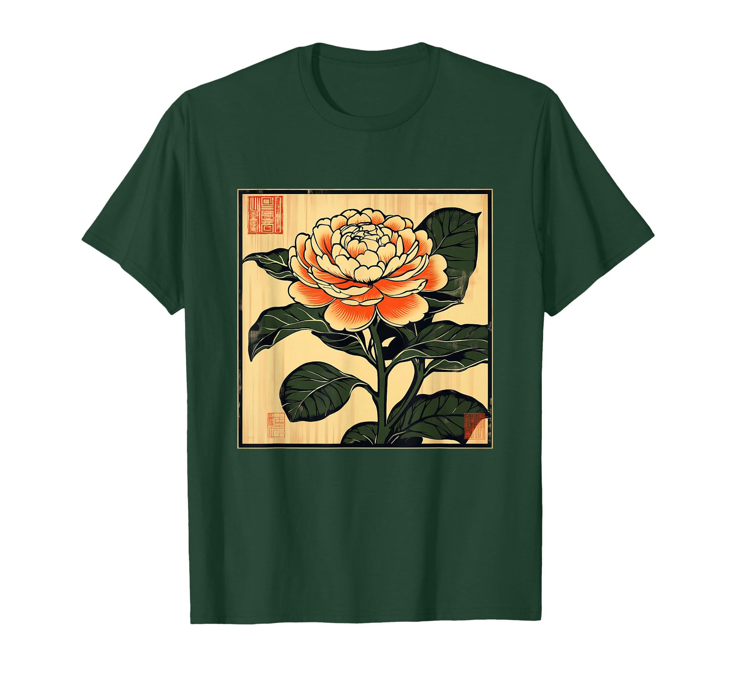Vintage Japanese Camellia Flowers Retro Japan Floral Tsubaki T-Shirt