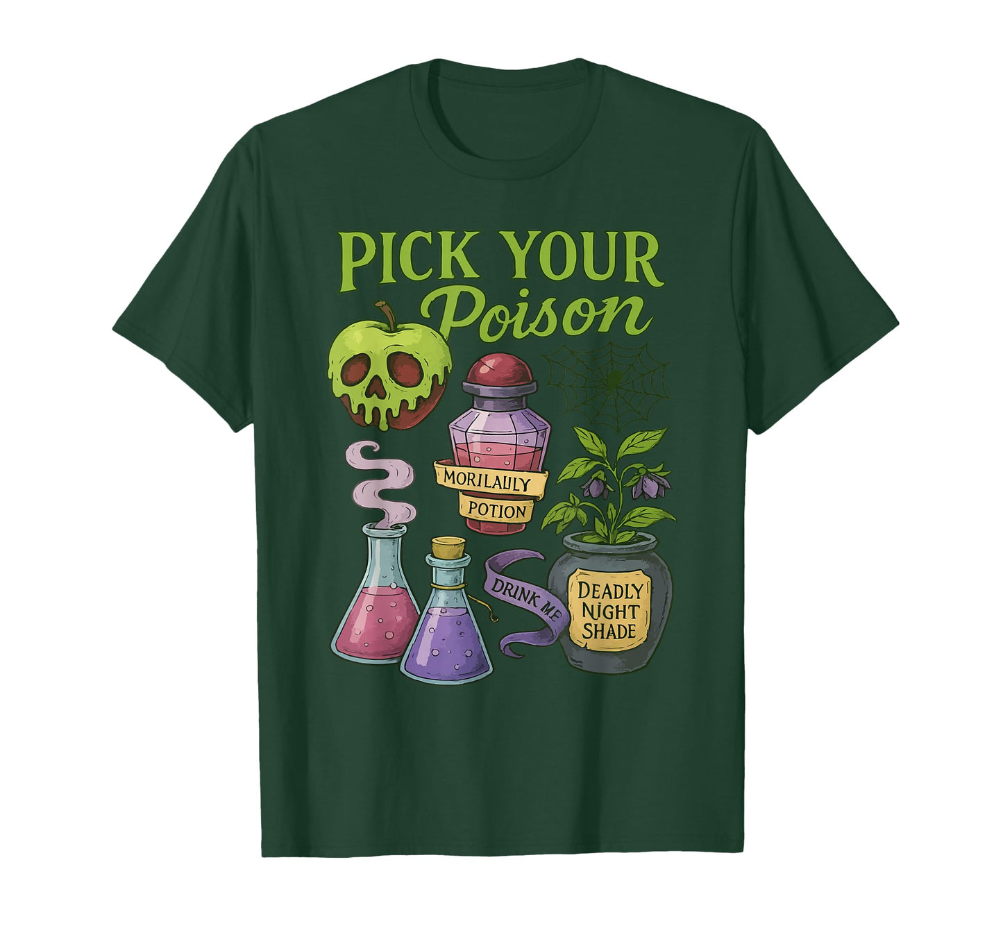 Pick Your Poison, Retro Princess Halloween Witches T-Shirt
