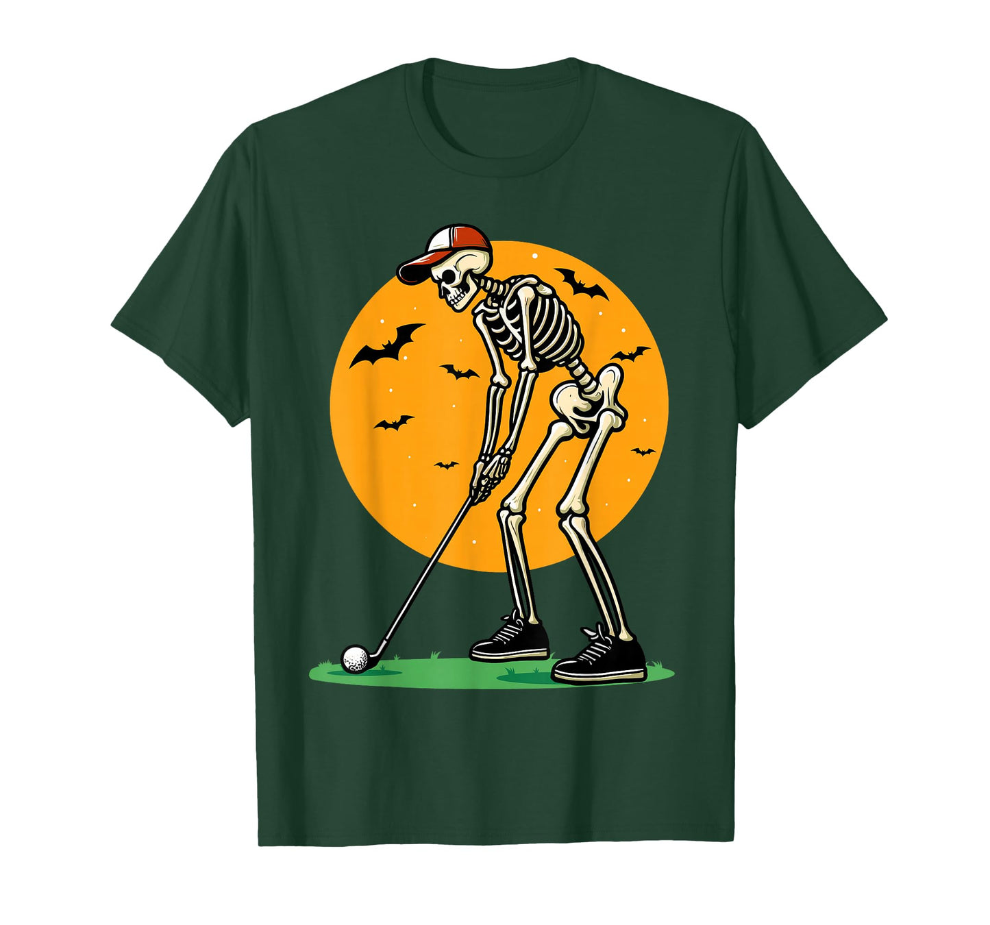 Halloween Golf Skeleton Golfer Funny Halloween Golfing T-Shirt