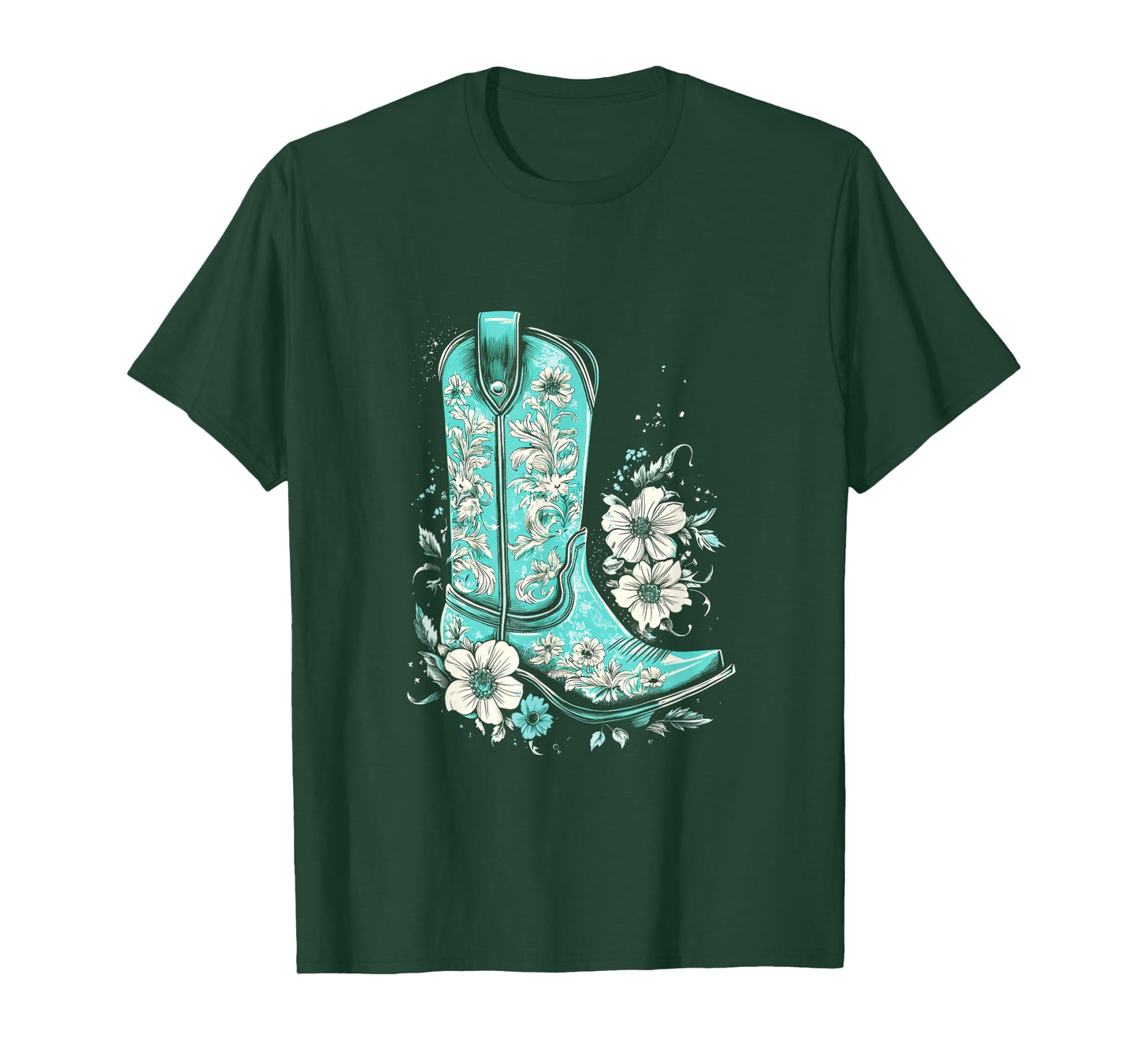 Western Turquoise Teal Cowgirl Country Boho T-Shirt
