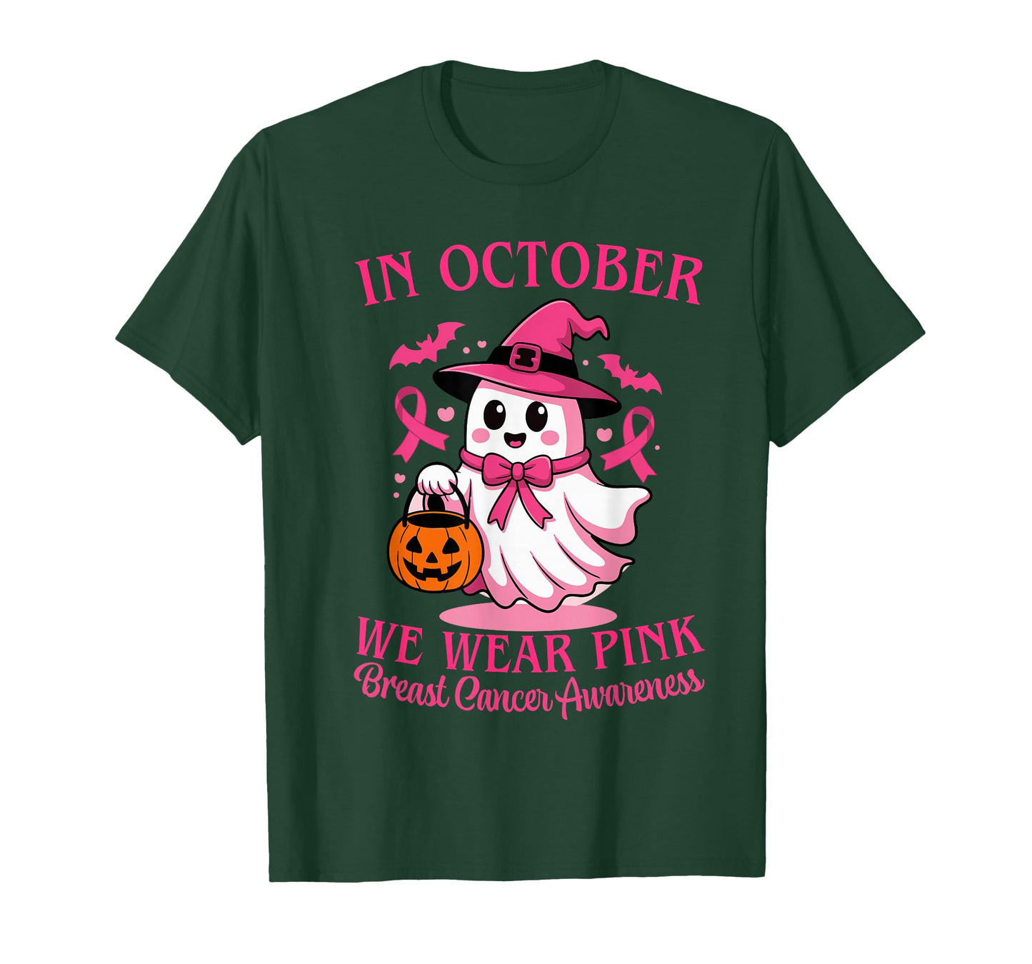 in October We Wear Pink Breast Cancer Awareness Design T-Shirt