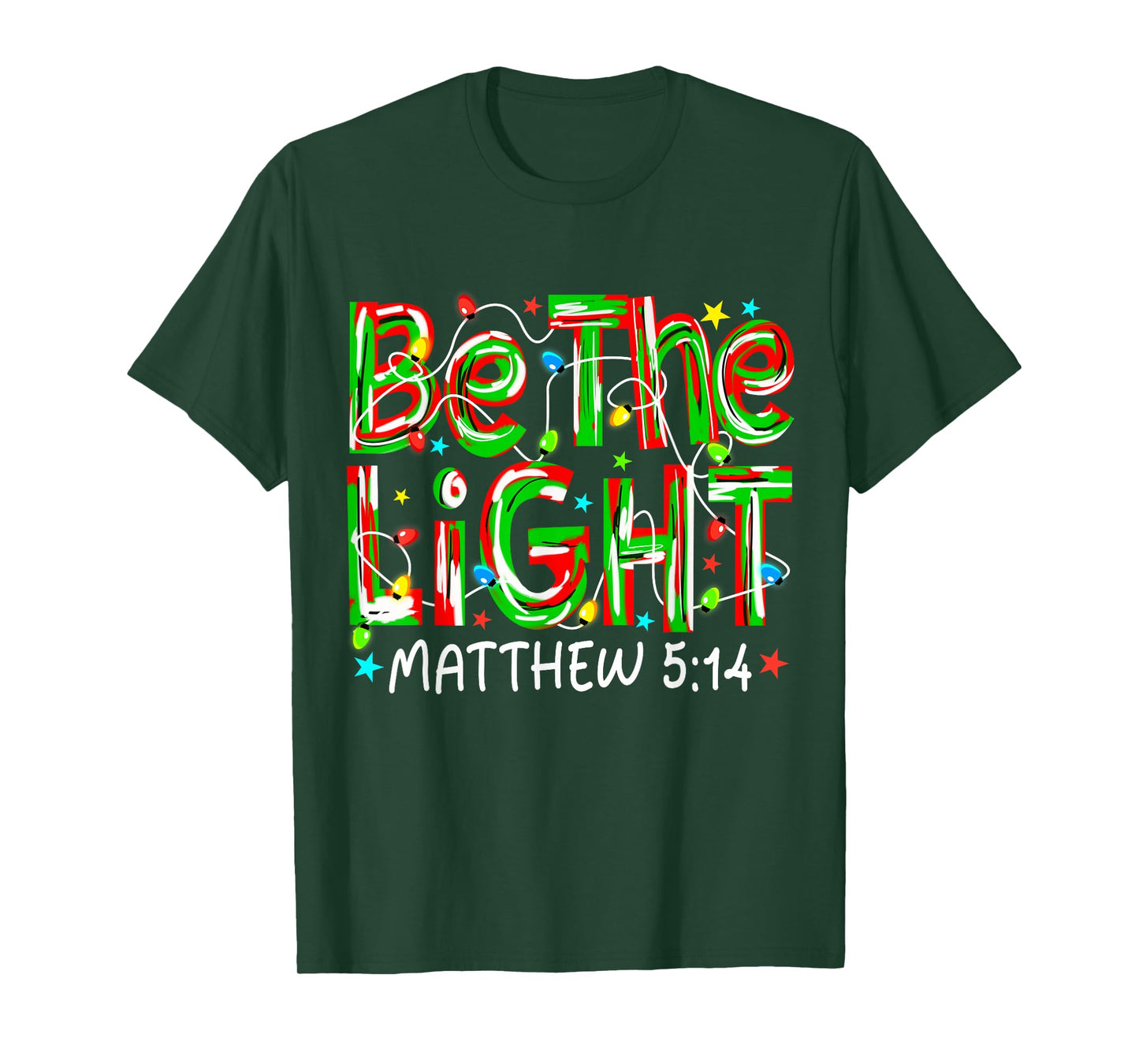 Be Light Matthew 5:14 Jesus Christian Christmas Preppy Pjs T-Shirt