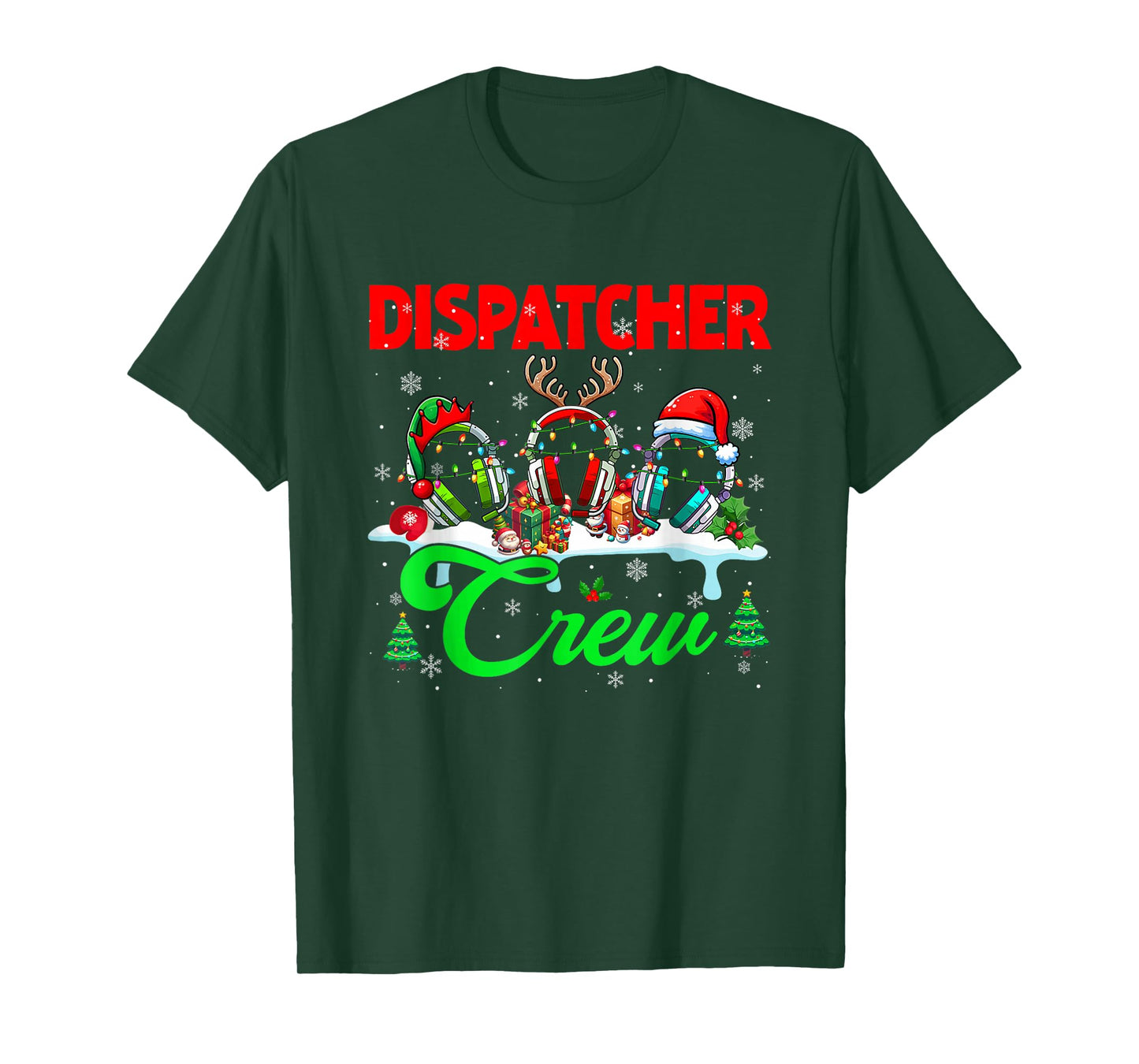 911 Dispatcher Christmas Holiday Thin Gold Line Operator T-Shirt