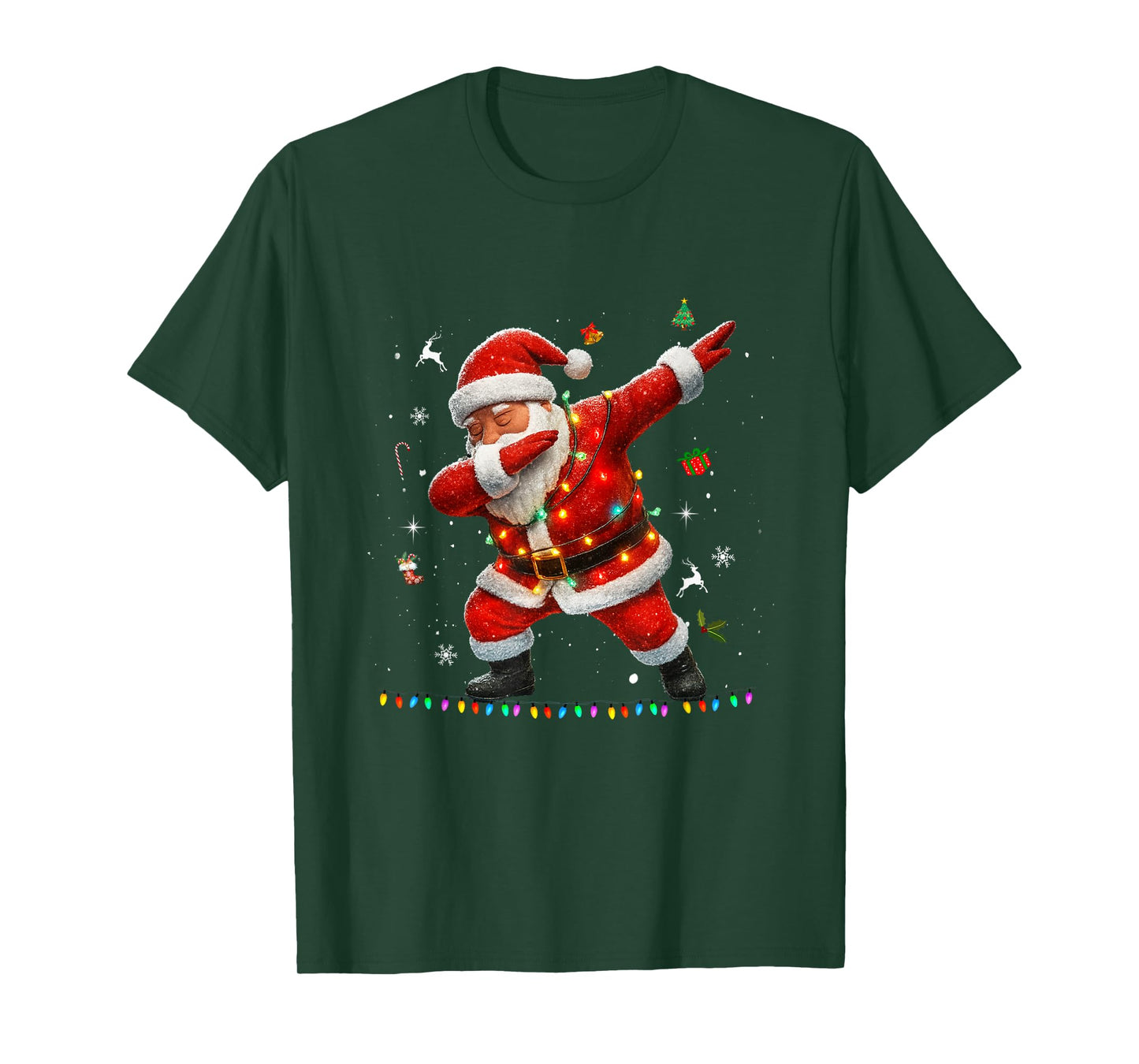 Dabbing Santa Claus Light Christmas Boys Men Funny Xmas Dab T-Shirt