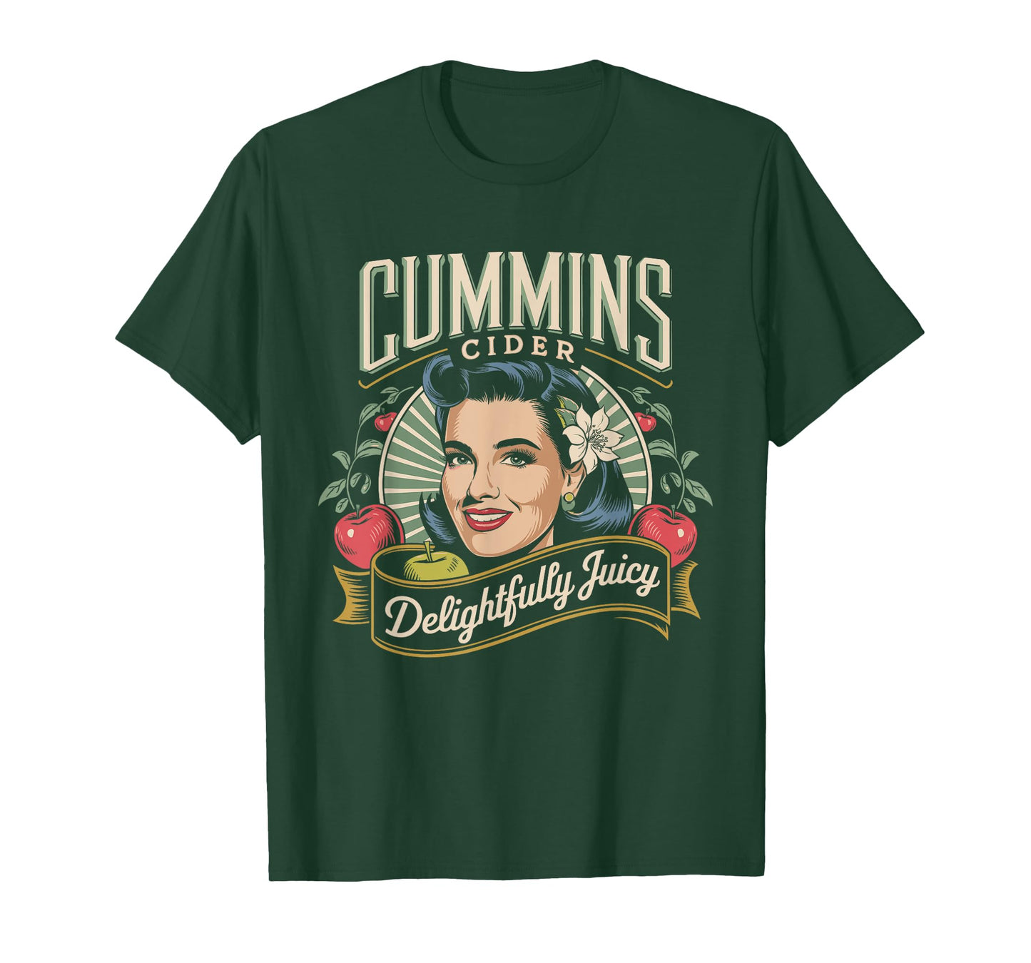 Delightfully Juicy Cummins Cider Vintage Humor Logo T-Shirt