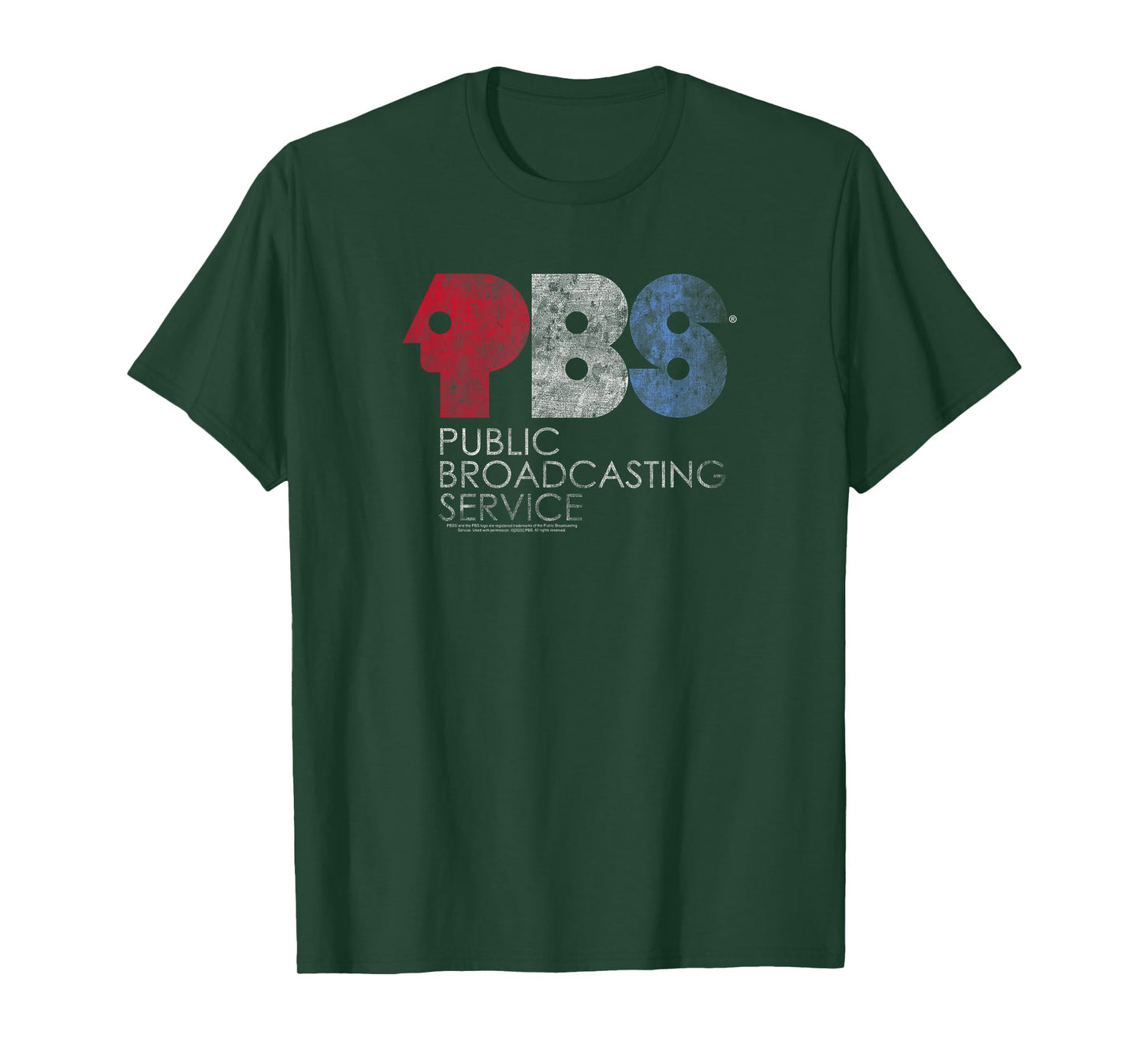 PBS Distressed Red White and Blue Vintage Logo T-Shirt