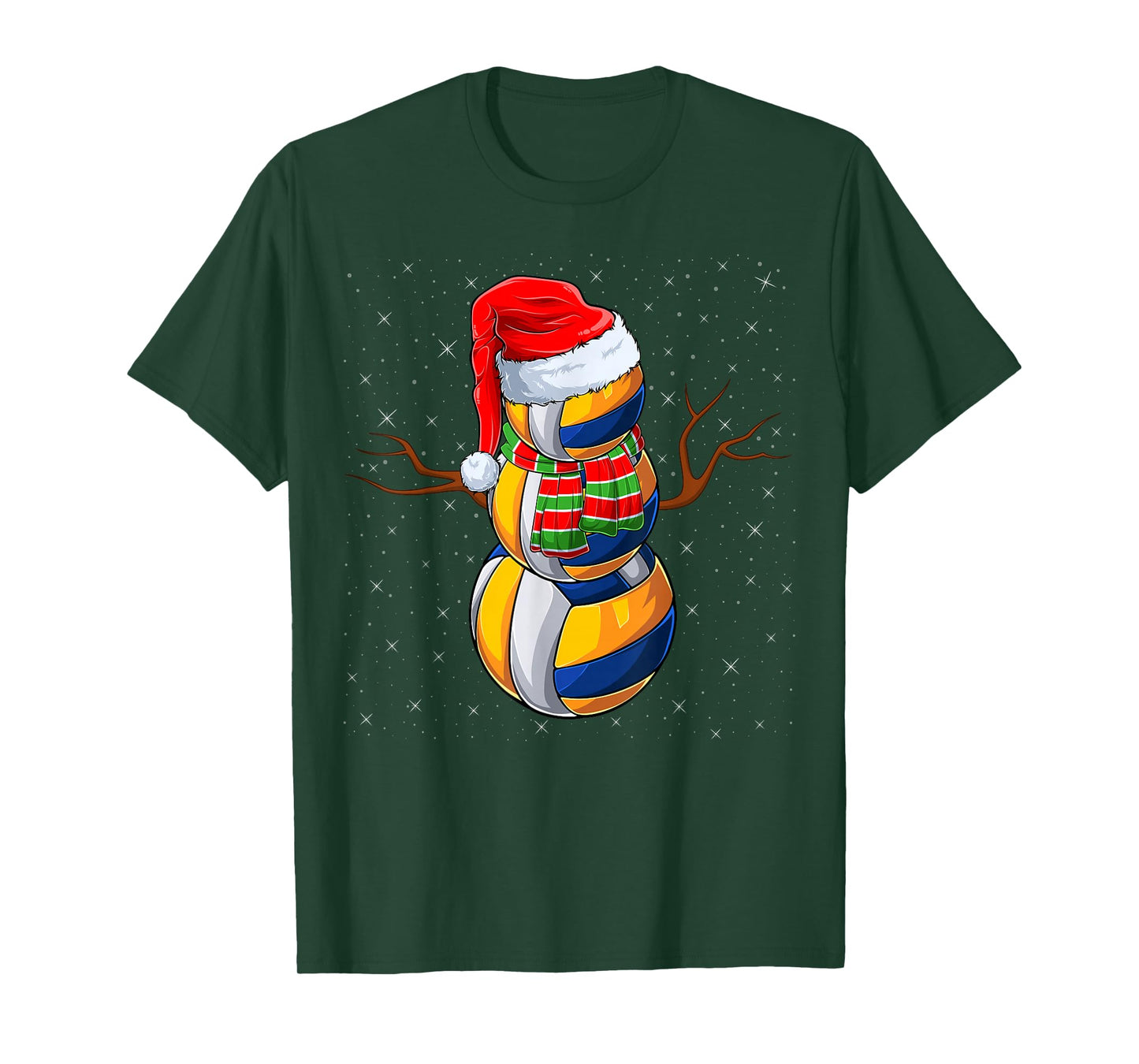 Volleyball Snowman Xmas Pajamas Santa Volleyball Christmas T-Shirt