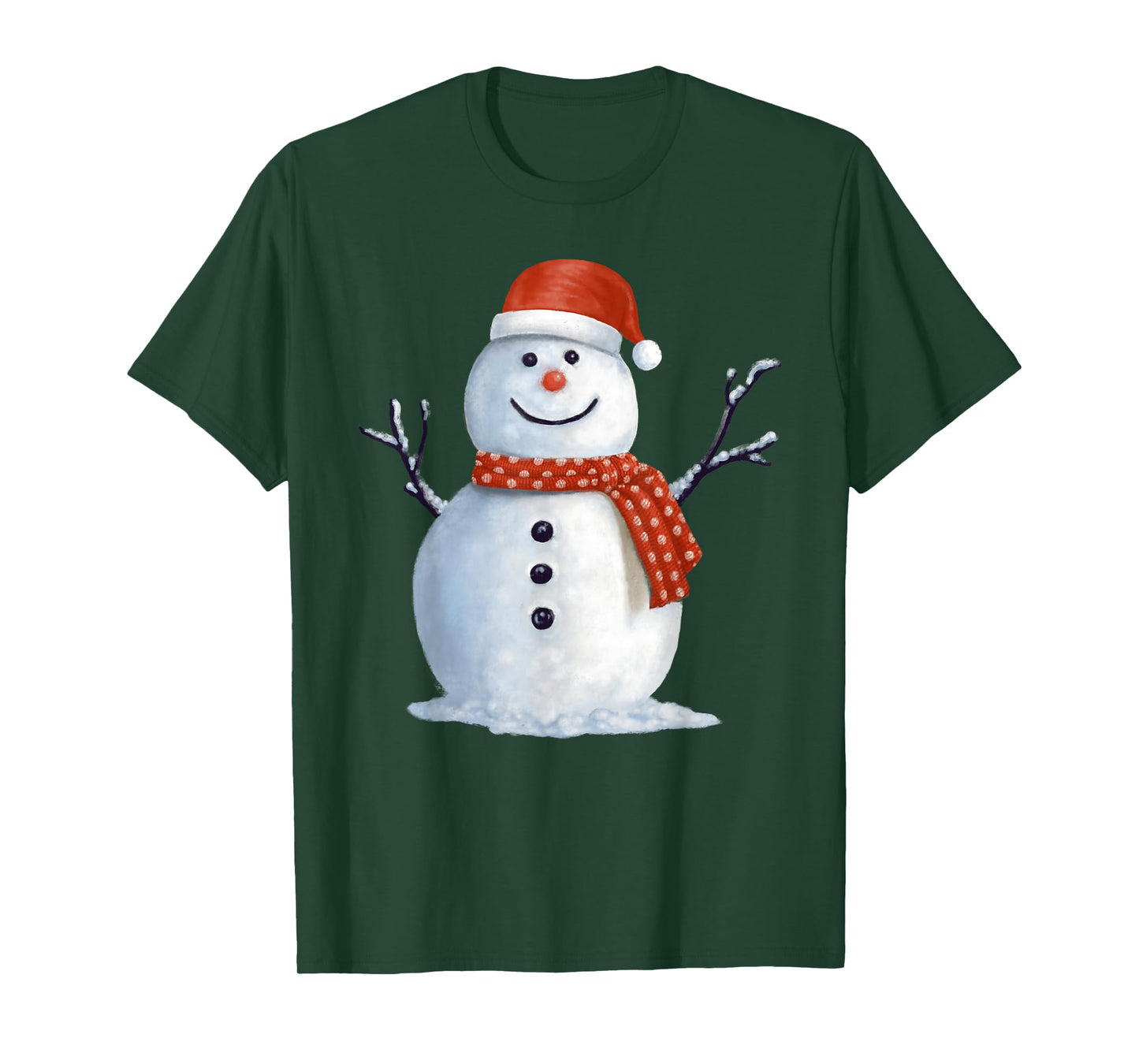 Snowman in Santa Hat Cozy Holiday Seasons T-Shirt